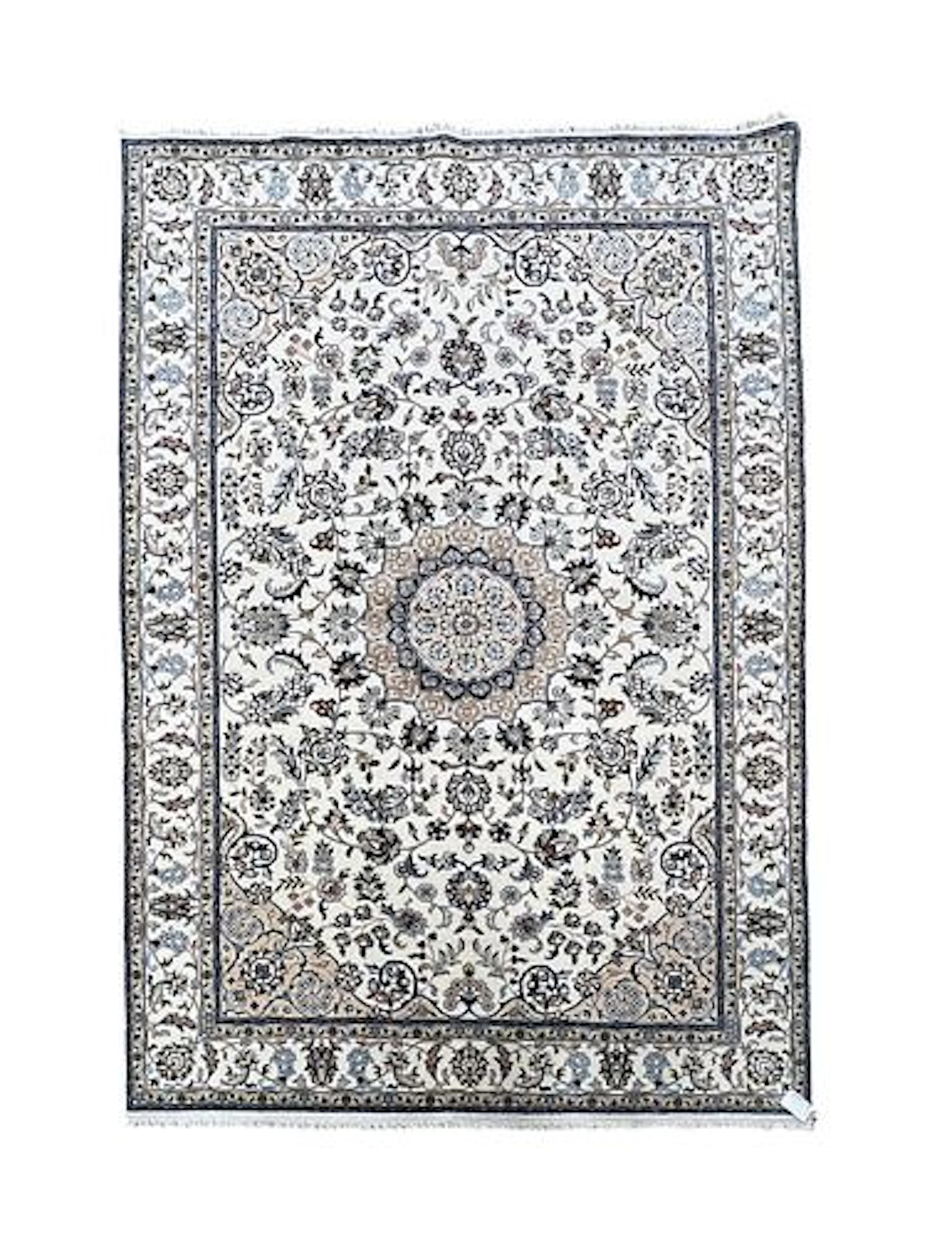 Vintage Persian Nain Wool Rug 5'1" x 8'11"