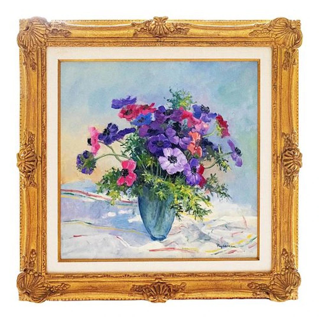 Early 21st Century Annie Puybareau - Les Anemones De Caen, Oil on Canvas
