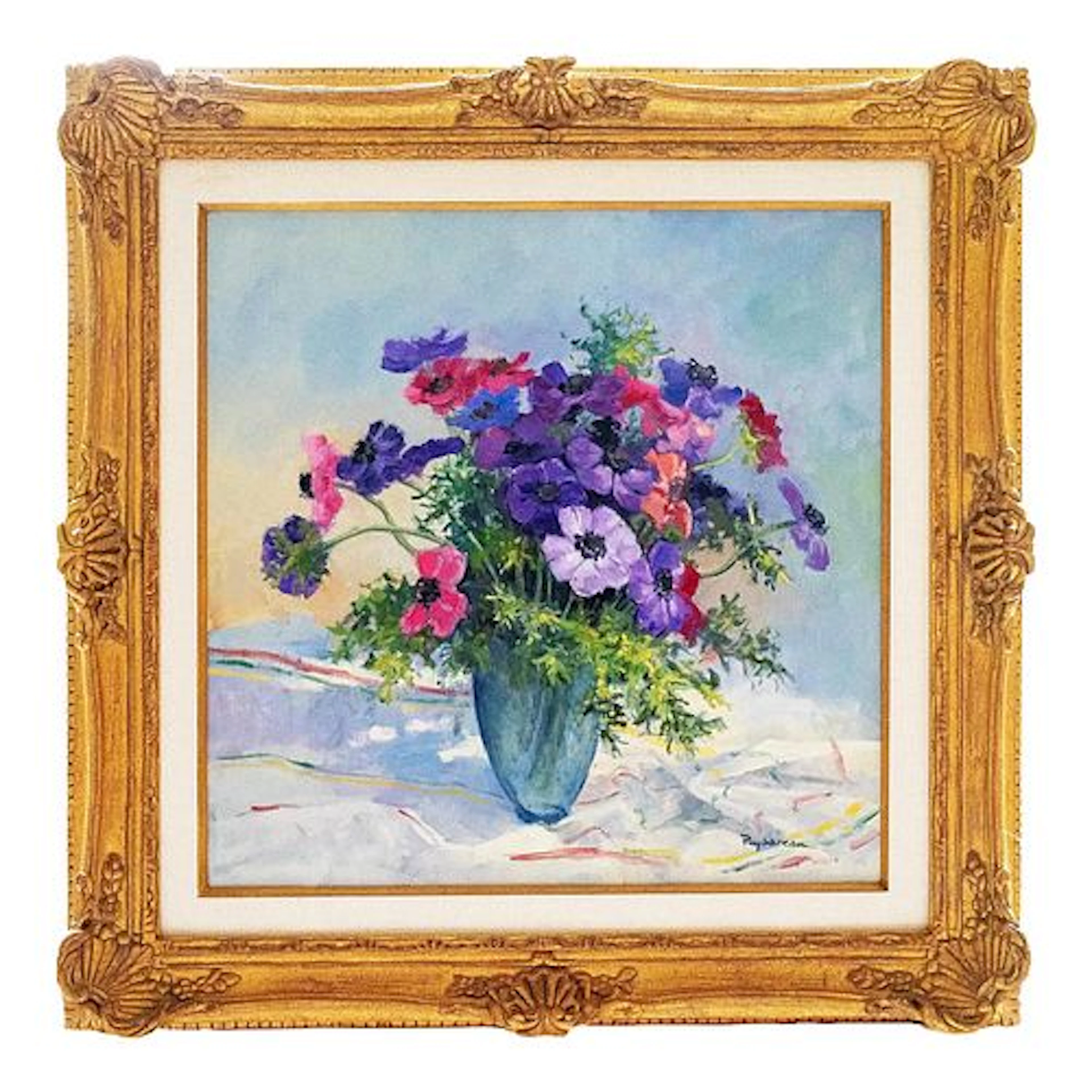 Early 21st Century Annie Puybareau - Les Anemones De Caen, Oil on Canvas