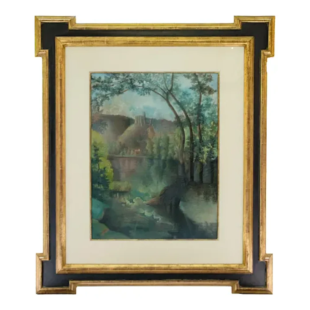 Late 19th Century Felix Pissarro - Vue Presumee Chateau Guillard, Oil on Canvas