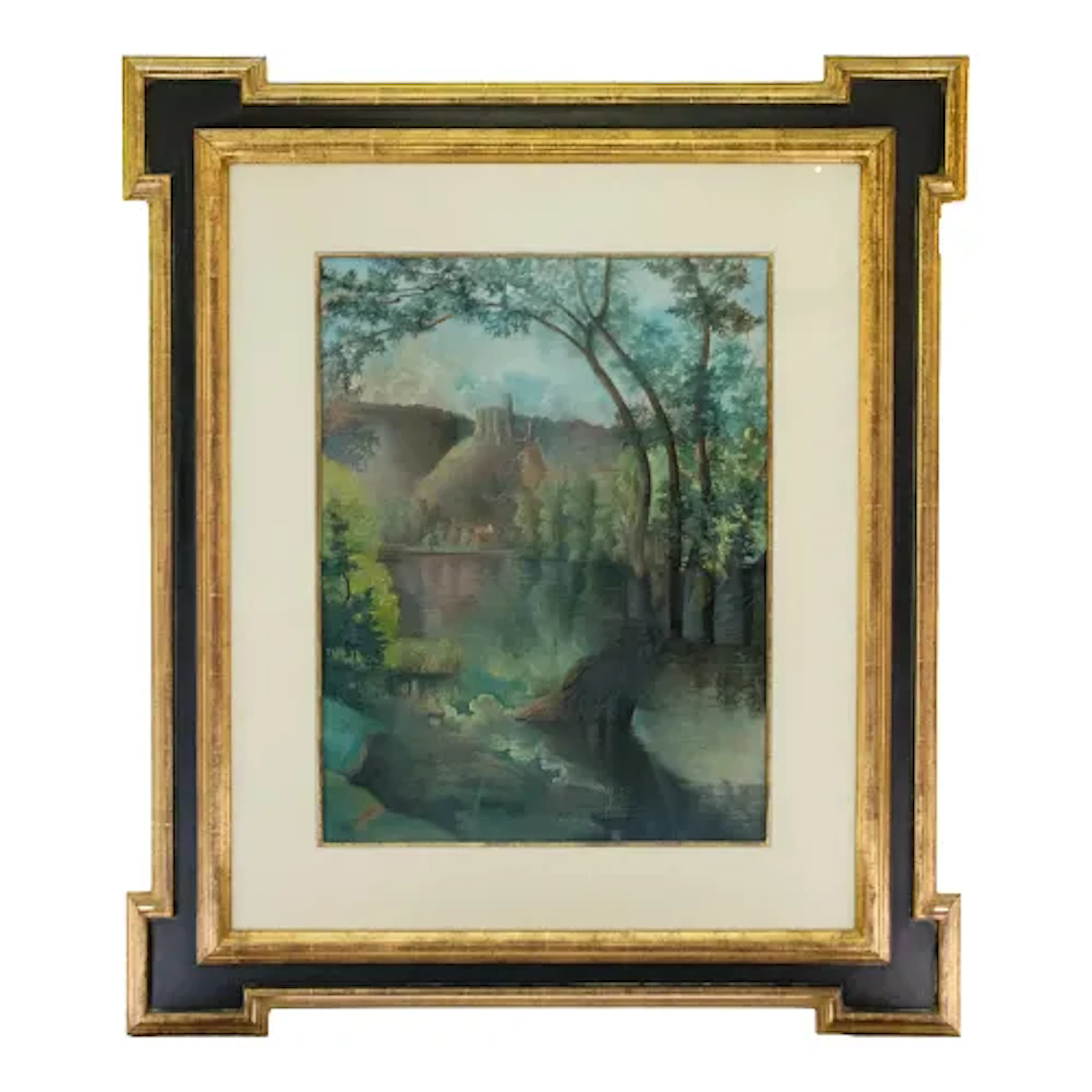 Late 19th Century Felix Pissarro - Vue Presumee Chateau Guillard, Oil on Canvas