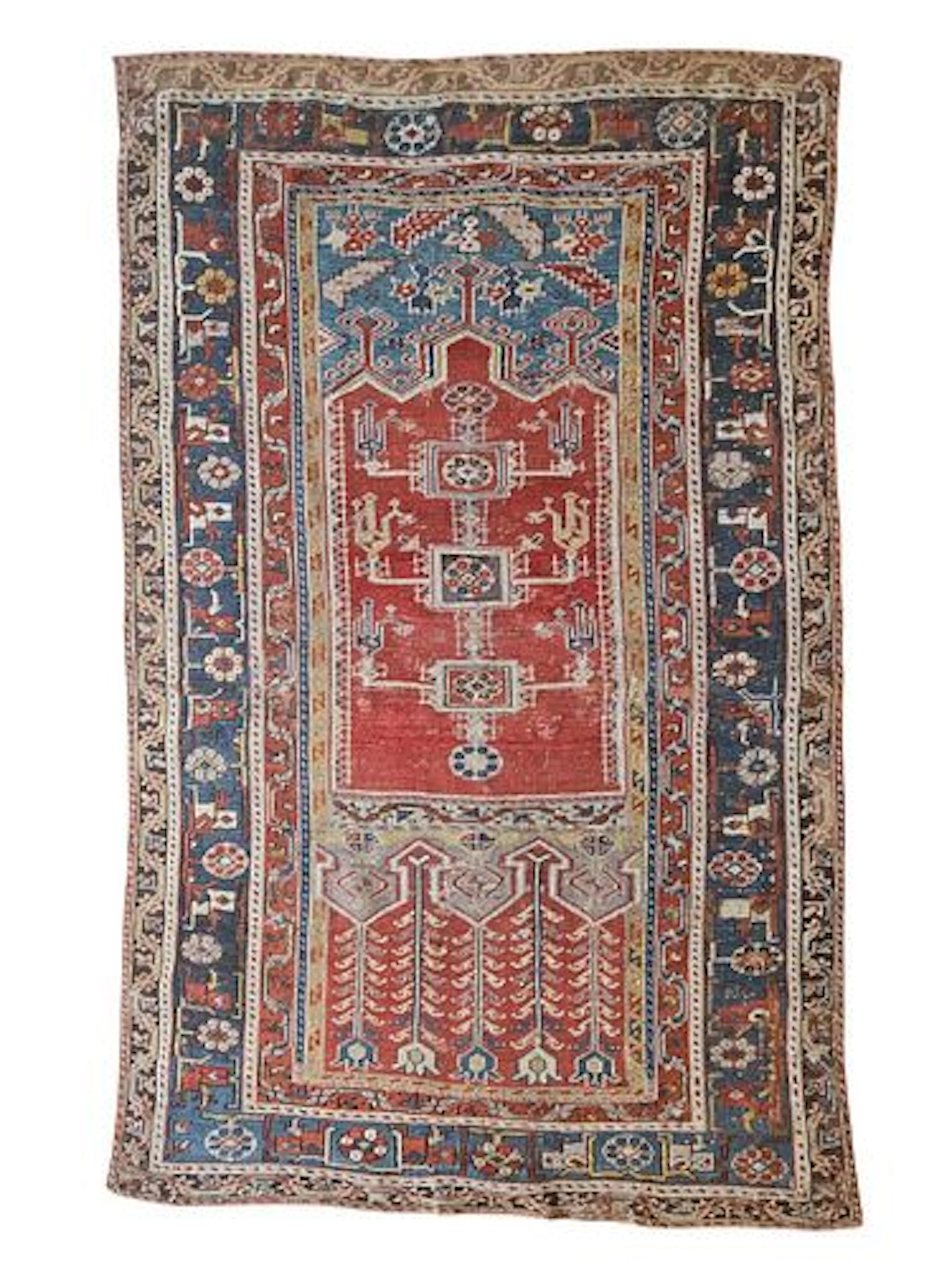 Antique Anatolian Turkish Rug 3'7" x 5'10"