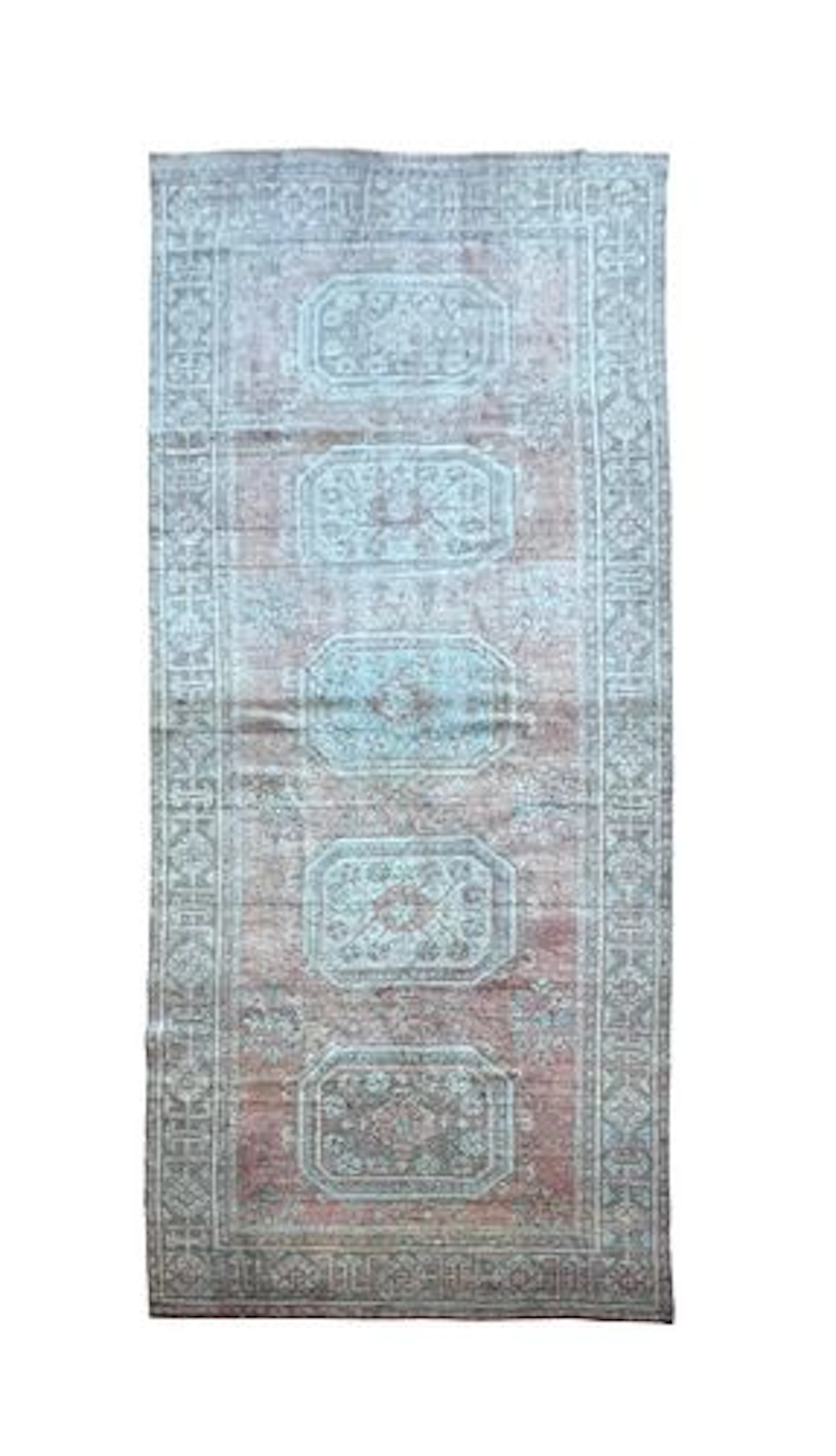 Vintage Turkish Hand Knotted Wool Rug 4'5" x 11'9"