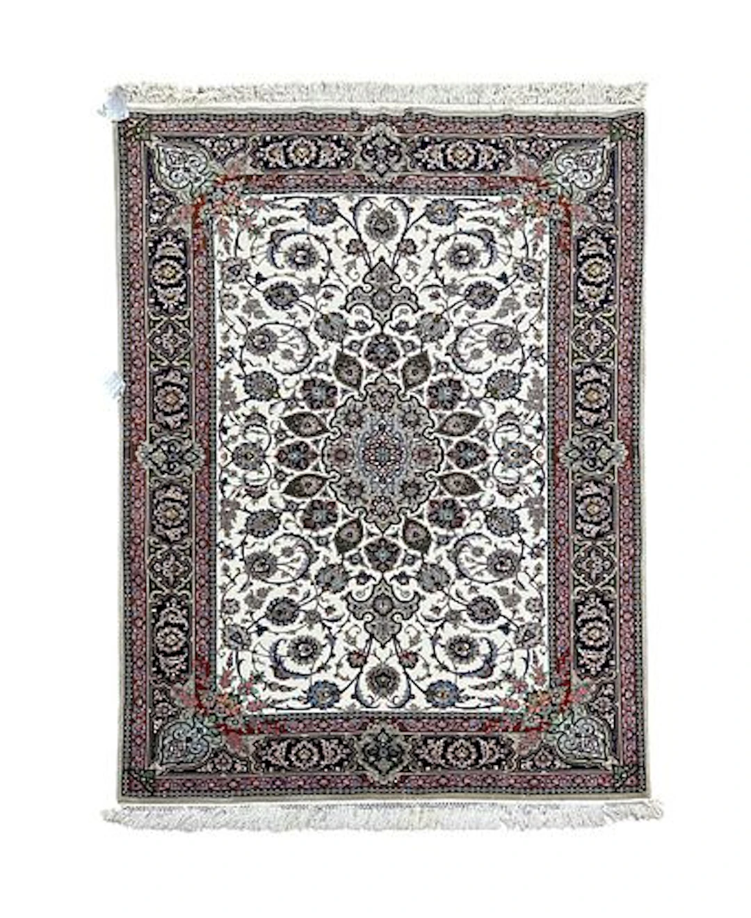Fine Persian Isfahan Wool & Silk Rug 4'9" x 7'4"