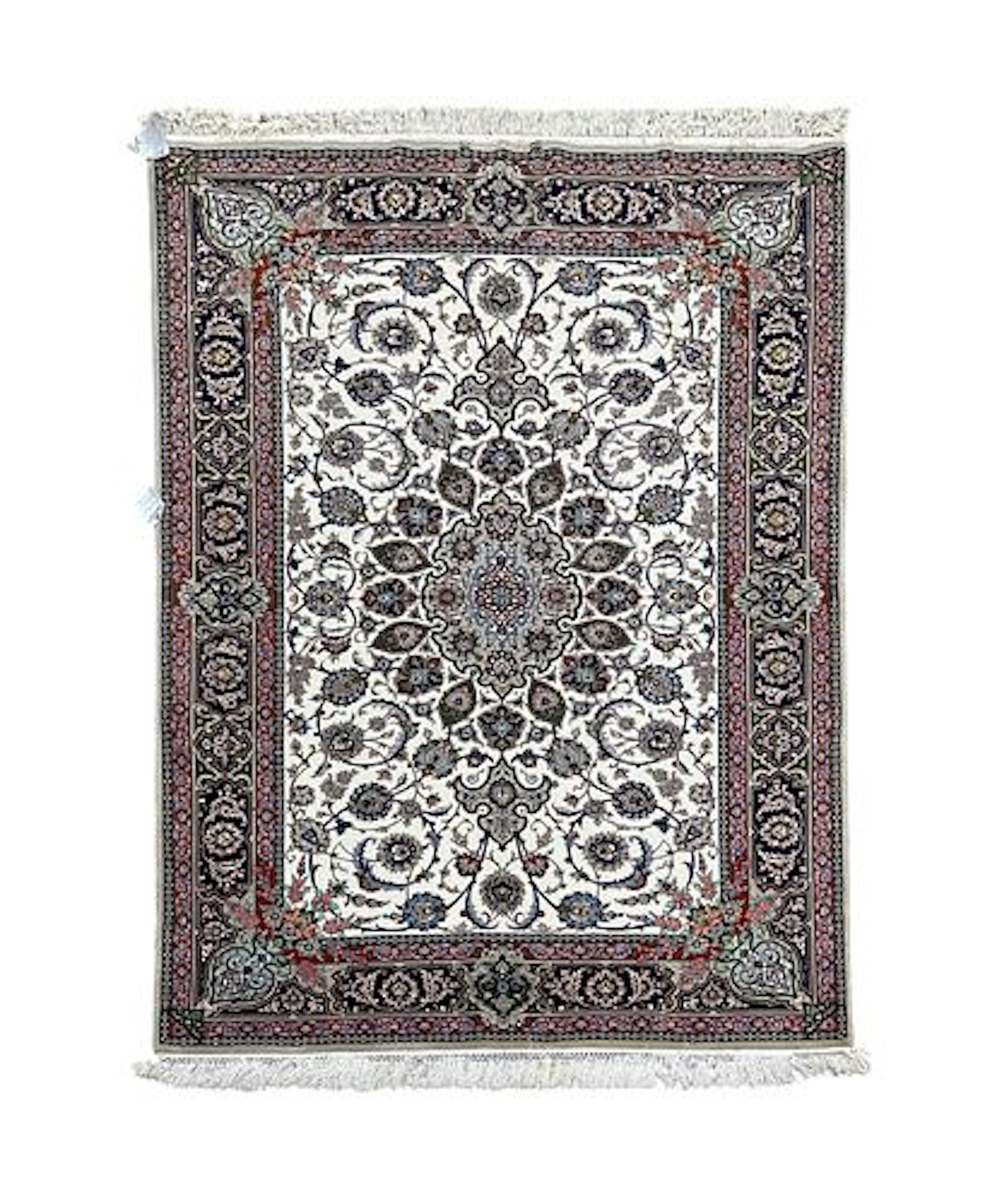 Fine Persian Isfahan Wool & Silk Rug 4'9" x 7'4"