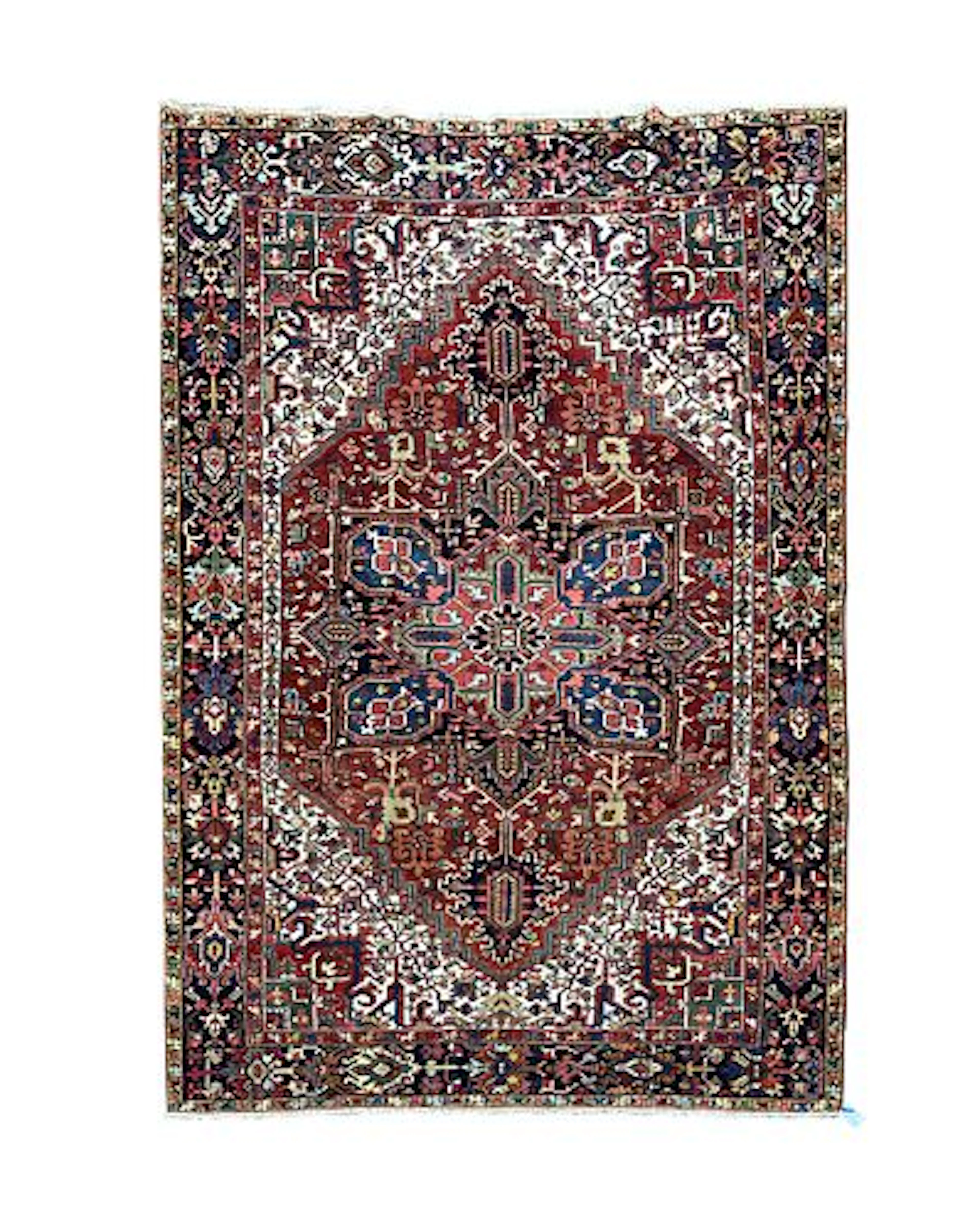 Antique Persian Heriz Hand Knotted Wool Rug 8'2" x 11'8"