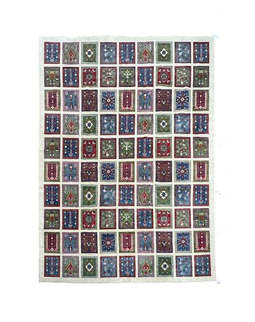 Afghan Garden Design Rug Wool 9'1" x 12'9"