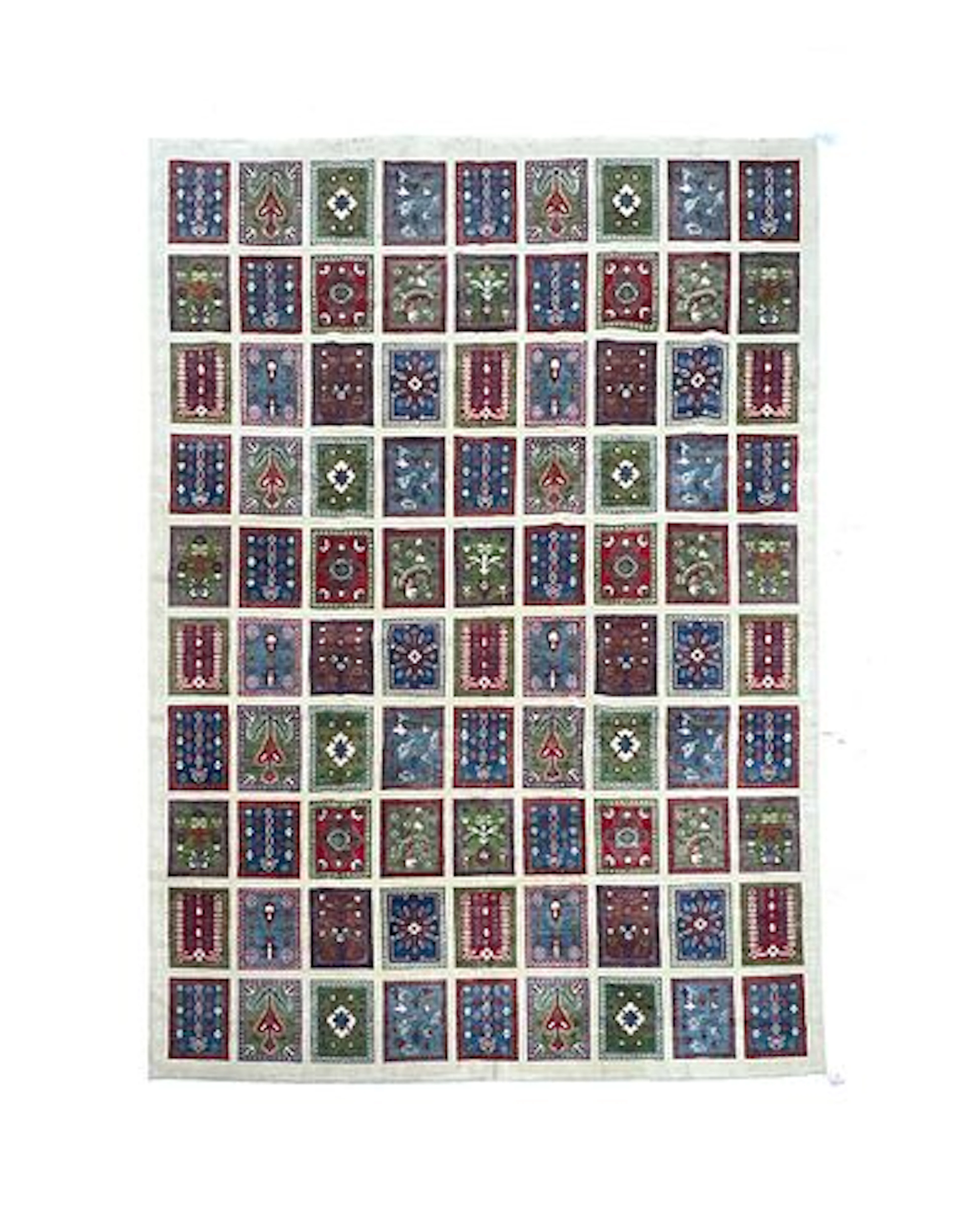 Afghan Garden Design Rug Wool 9'1" x 12'9"