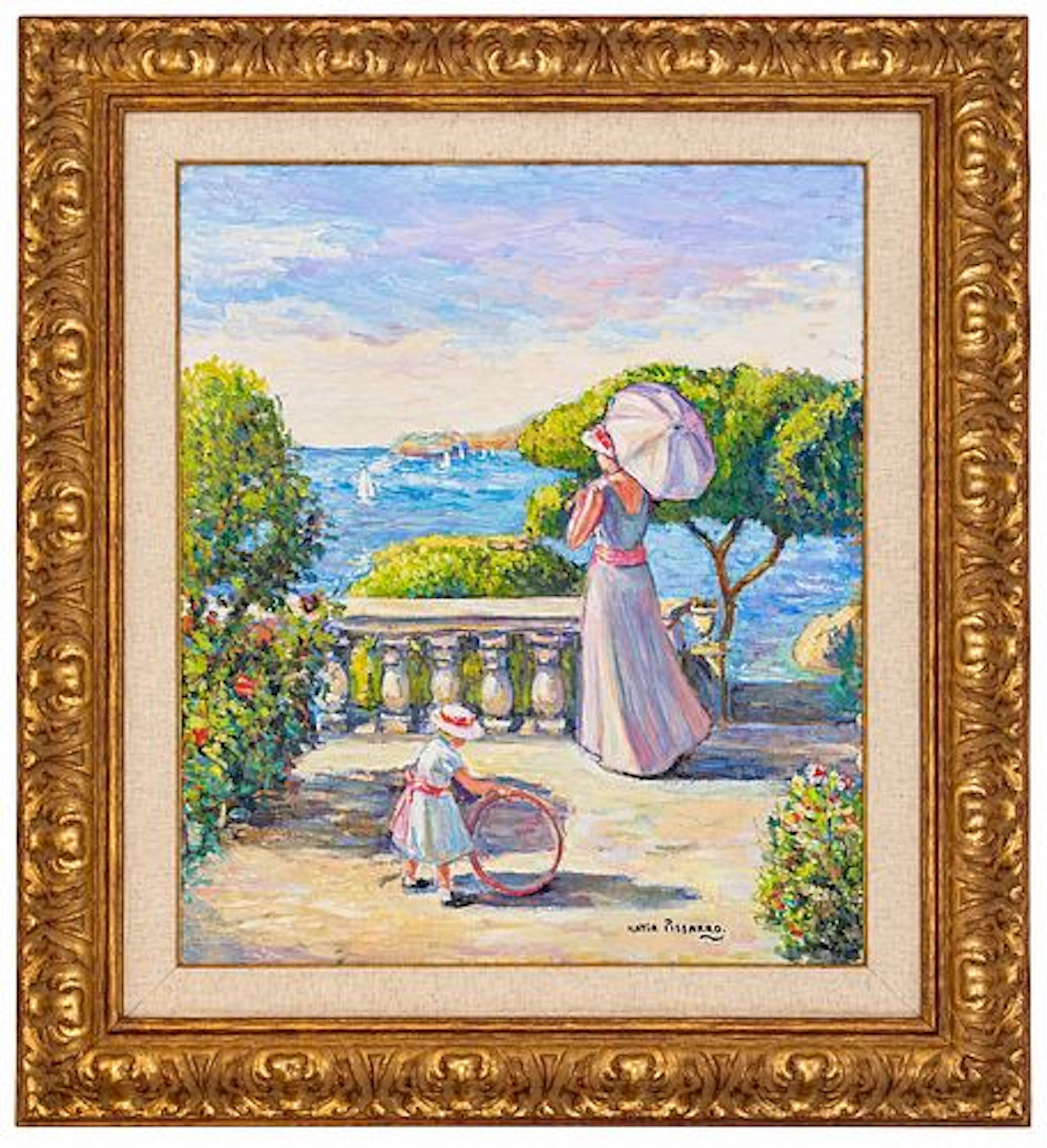 Katia Pissarro - L'Enfant au Cerceau, Oil on Canvas