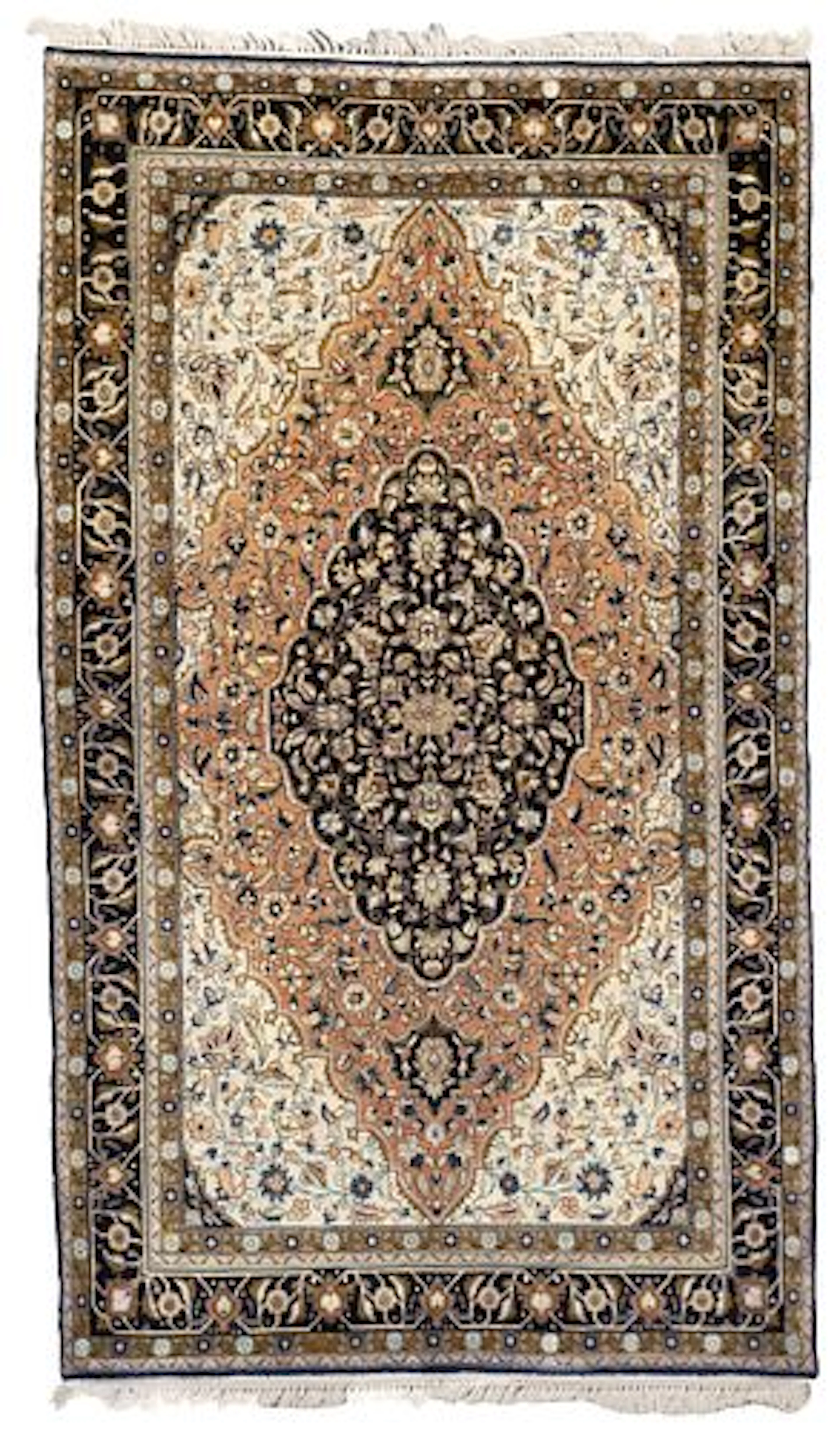 Vintage Persian Silk Qum Rug 3'6" x 6'