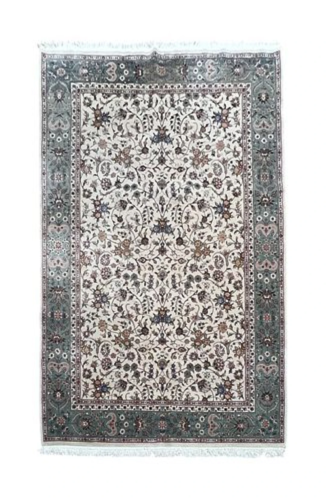 Indo Persian Tabriz Wool & Silk Rug 6'1" x 9'