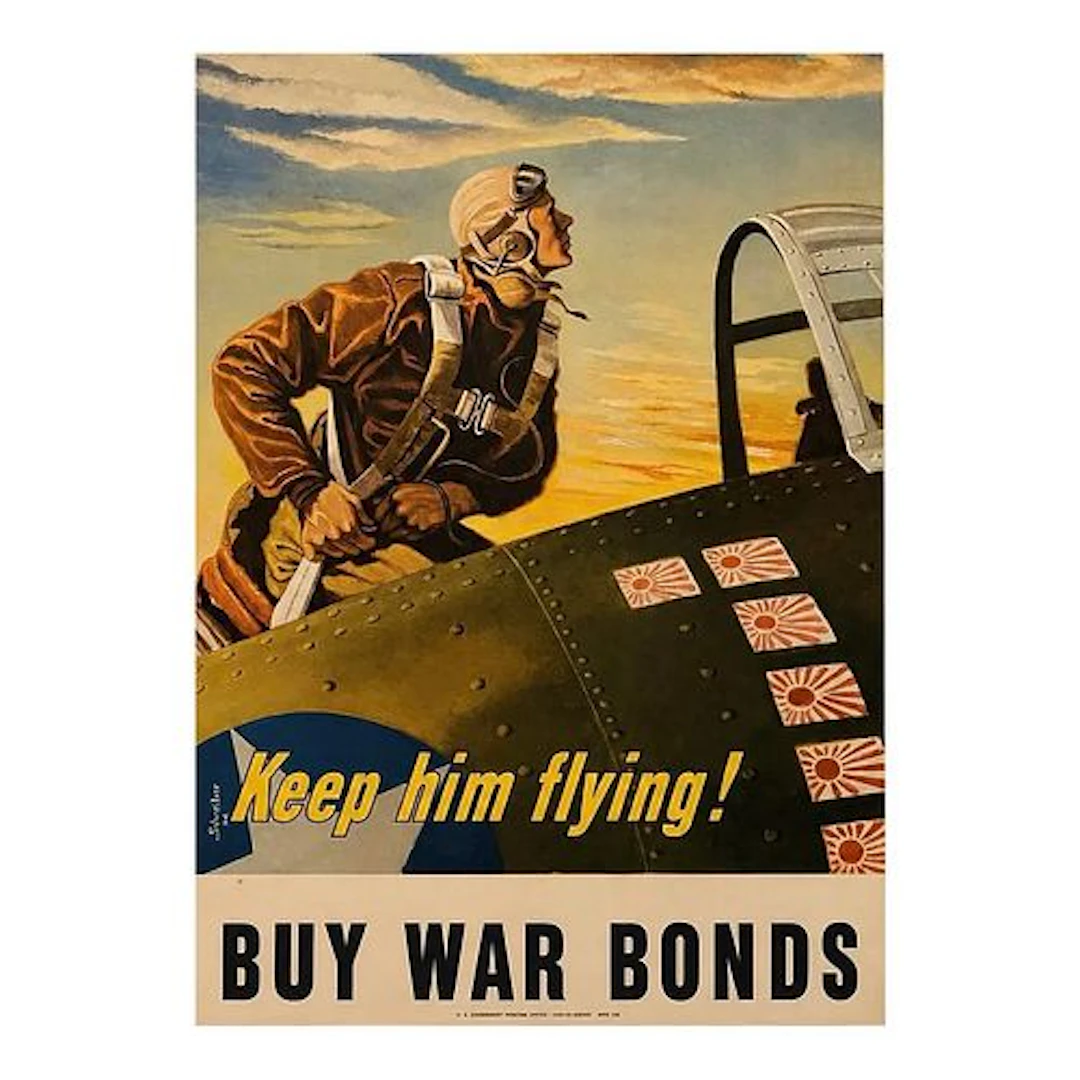 1940s Georges Schreiber - Keep Him Flying! Buy War Bonds, Wwii Poster