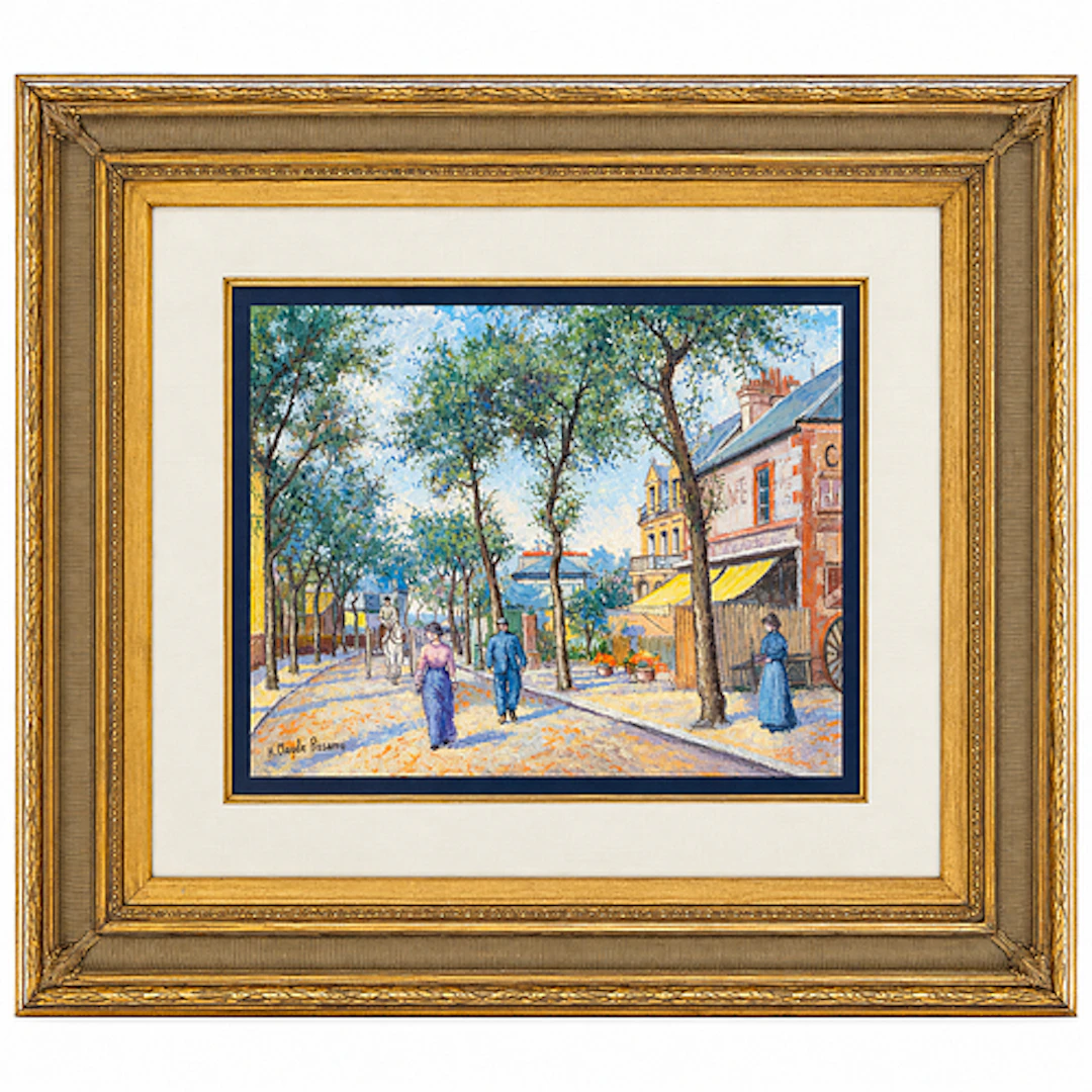 Late 20th Century Hugues Claude Pissarro - Cafe Hulet, Pastel
