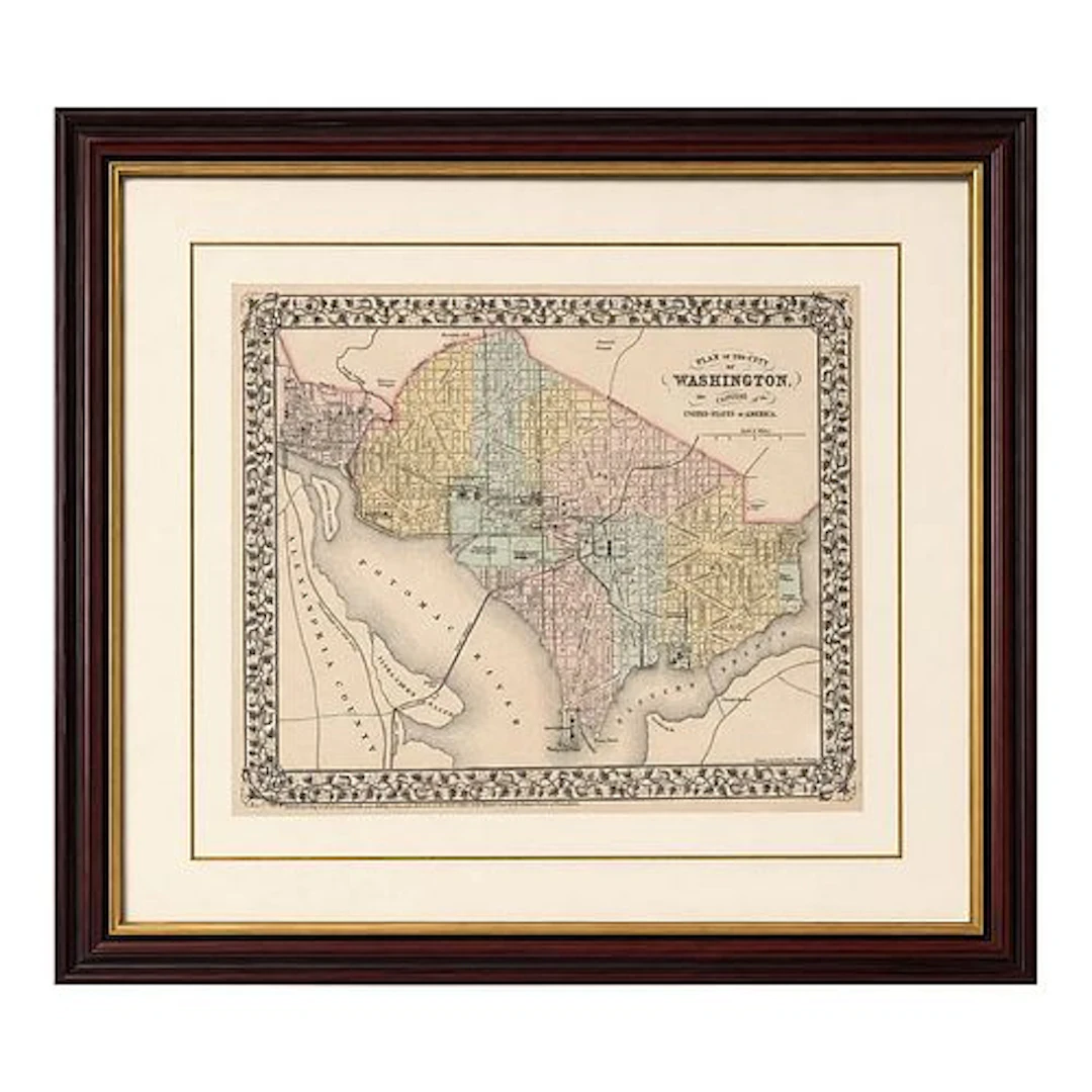 Late 19th Century S. Augustus Mitchell - Plan of the City of Washington