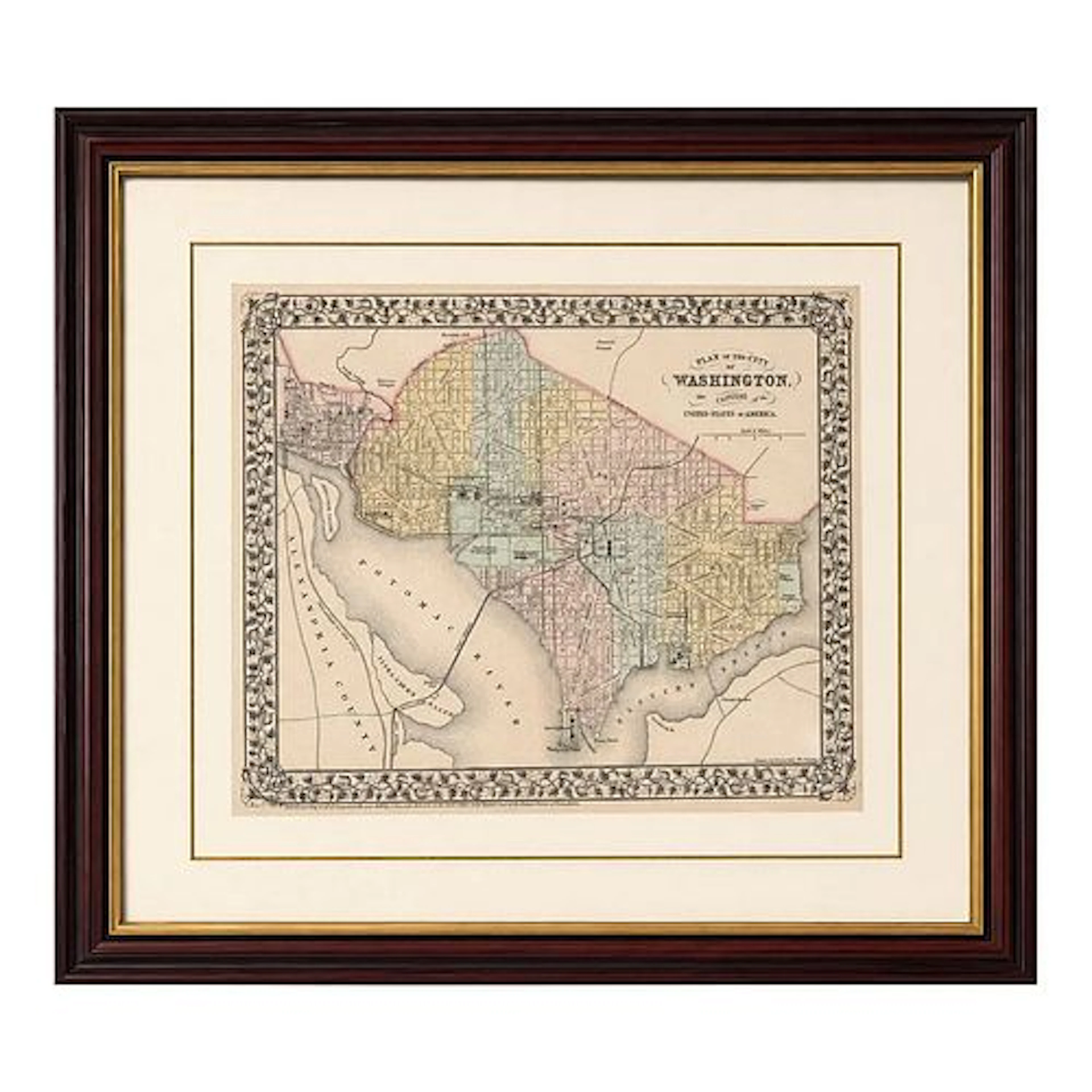 Late 19th Century S. Augustus Mitchell - Plan of the City of Washington