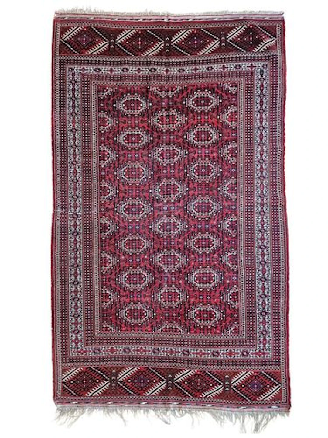 Antique Afghan Turkmen Saroky Rug 5'1" x 8'10"