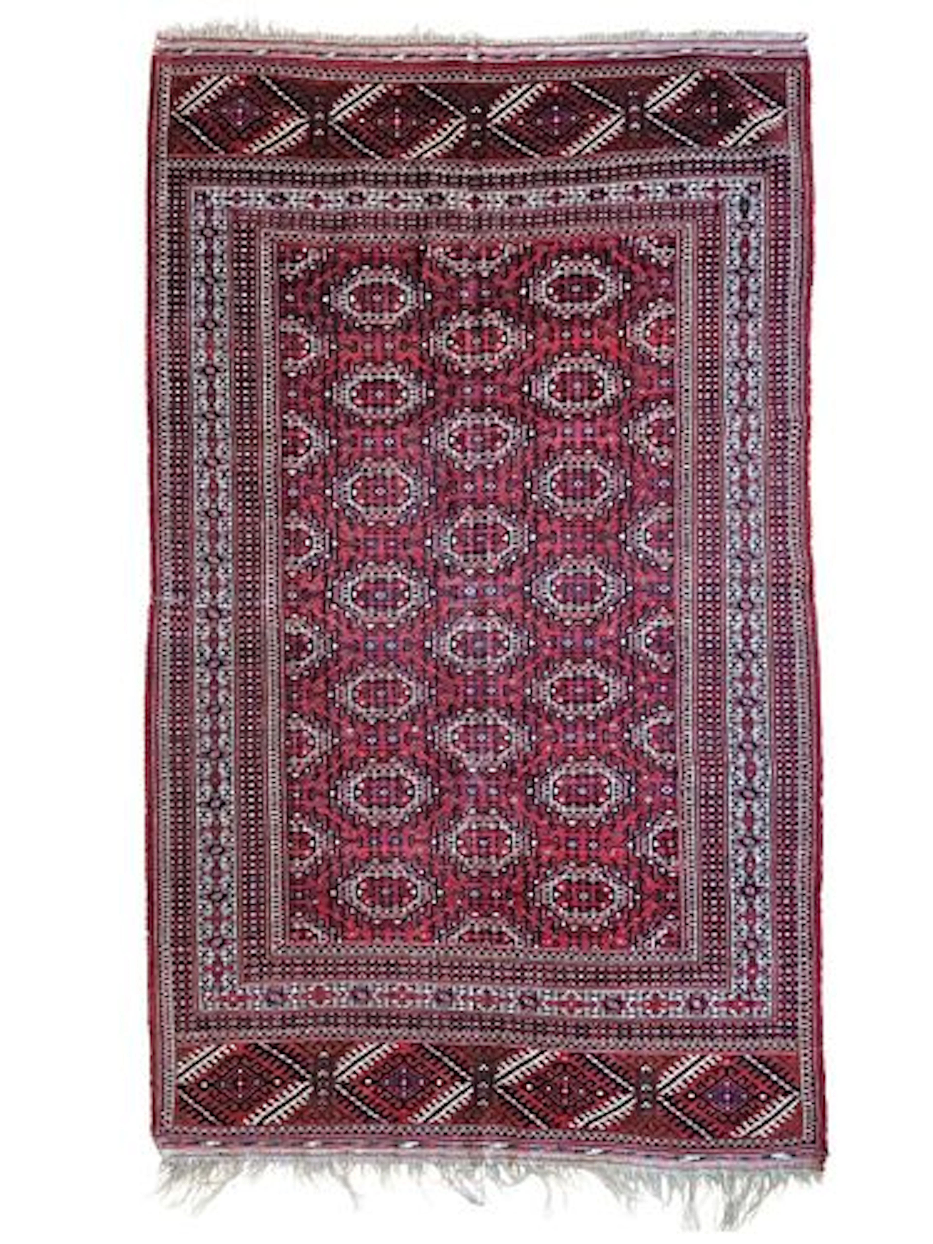 Antique Afghan Turkmen Saroky Rug 5'1" x 8'10"