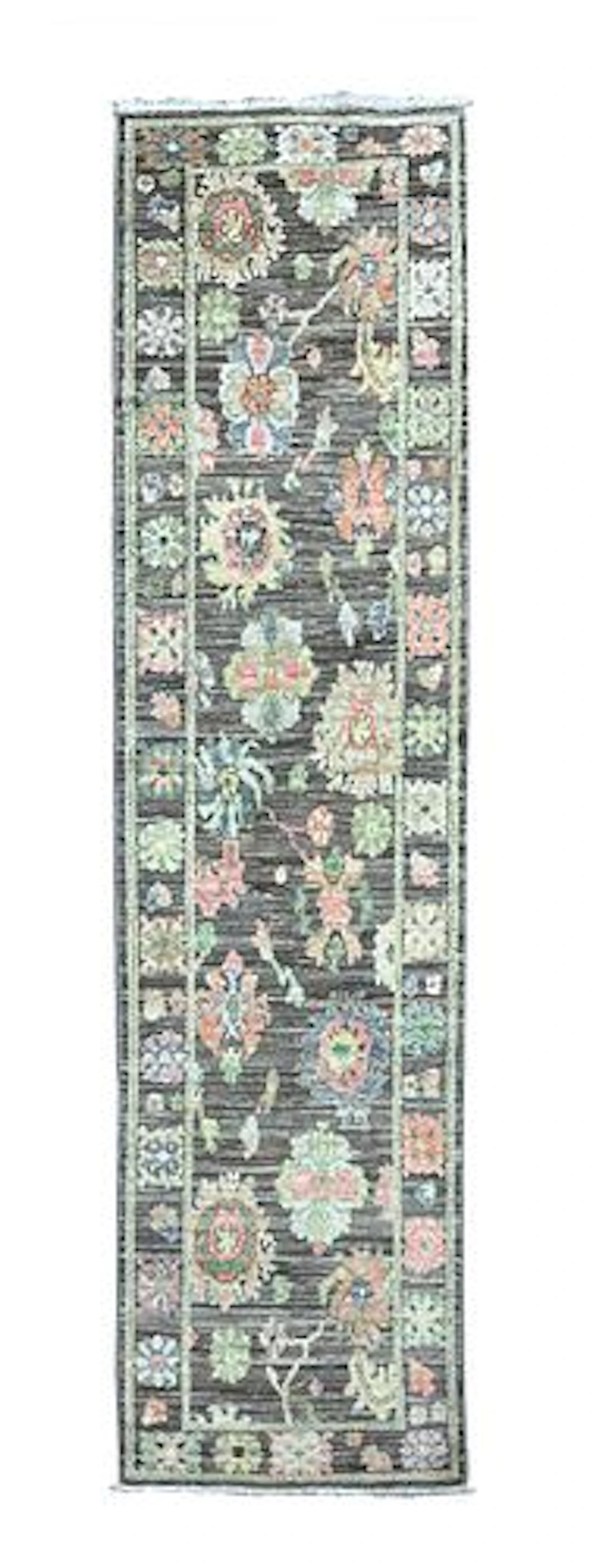 Turkish Oushak Wool Runner 2'7" x 11'8"