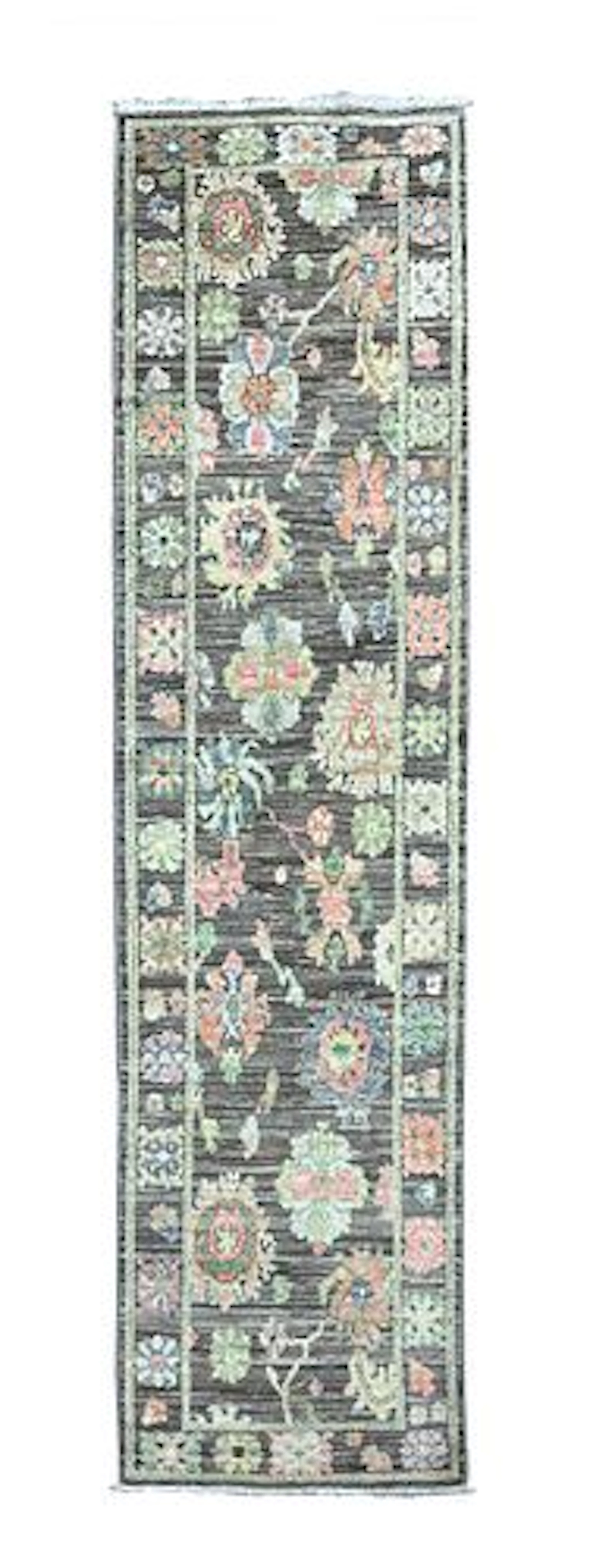 Turkish Oushak Wool Runner 2'7" x 11'8"