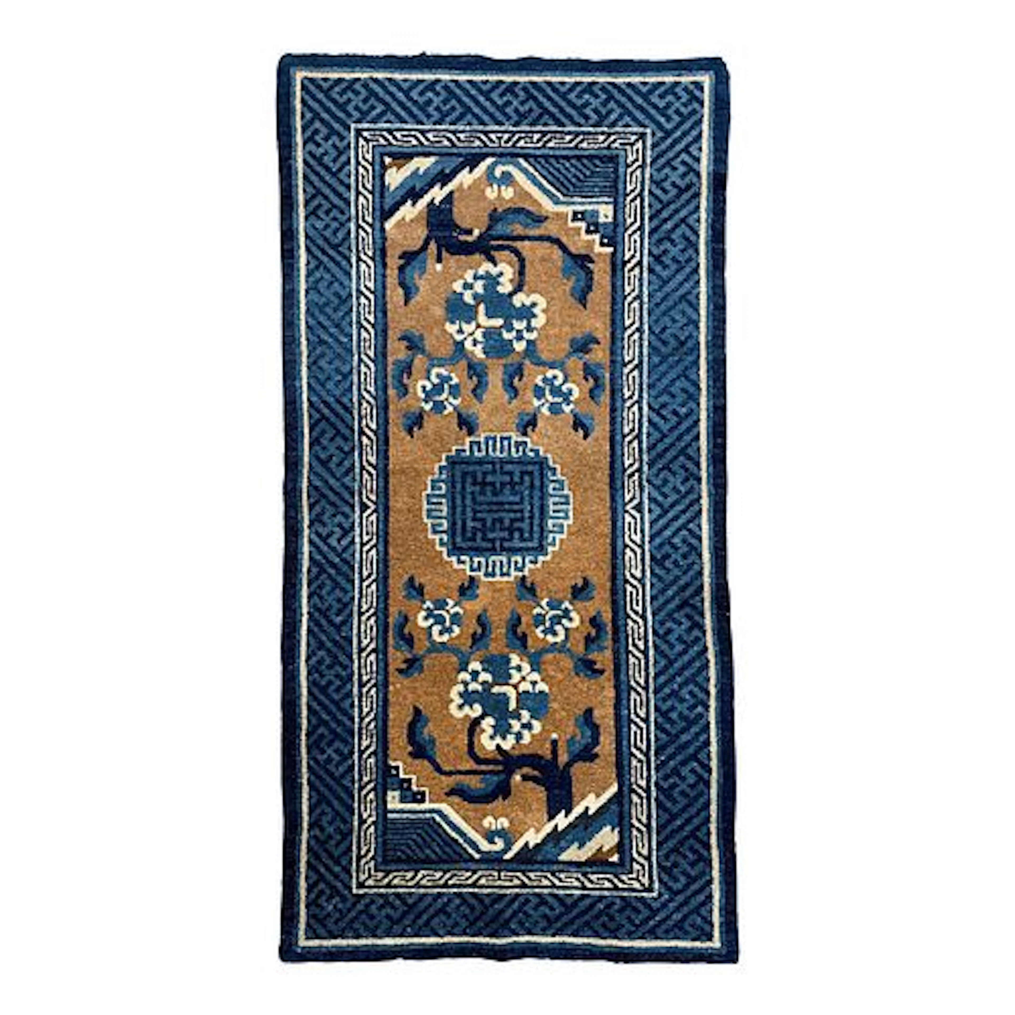 Antique Chinese Peking Rug With Floral Motifs 2'3" X 4'5"