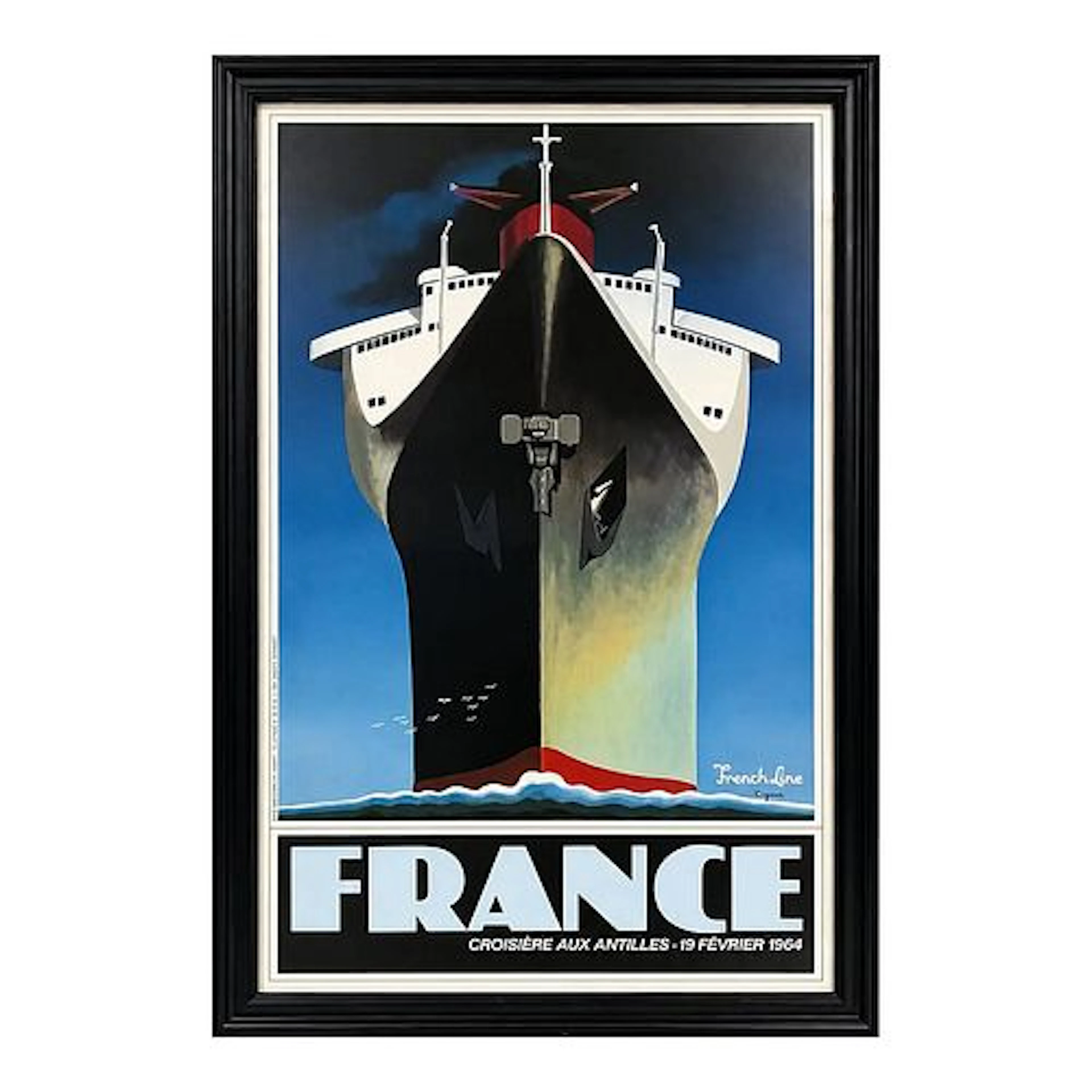 Ciganer - France, Croisiere Aux Antilles, 1982 French Line Poster