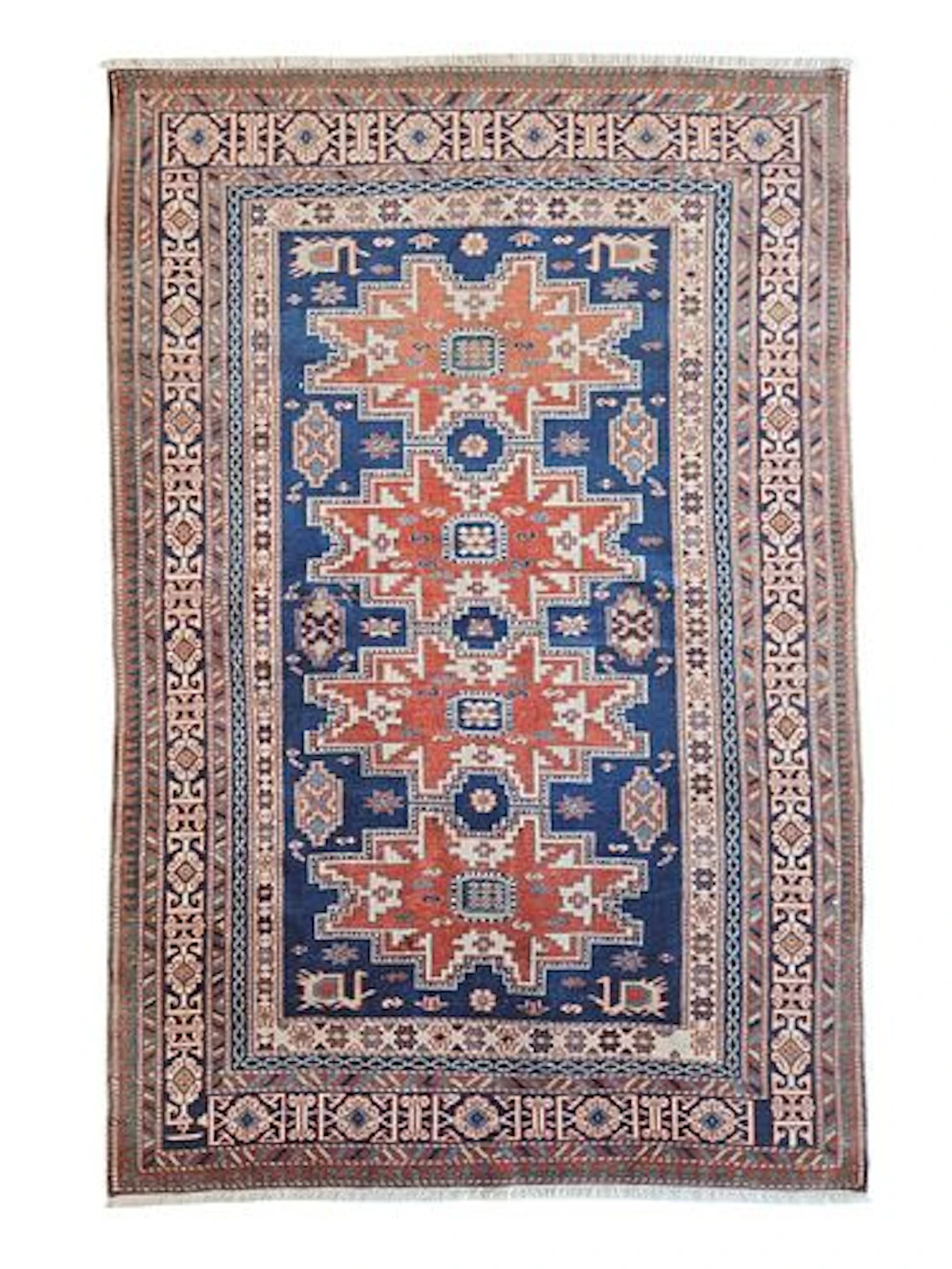 Vintage Caucasia Kazak Rug 3'11" x 5'10"