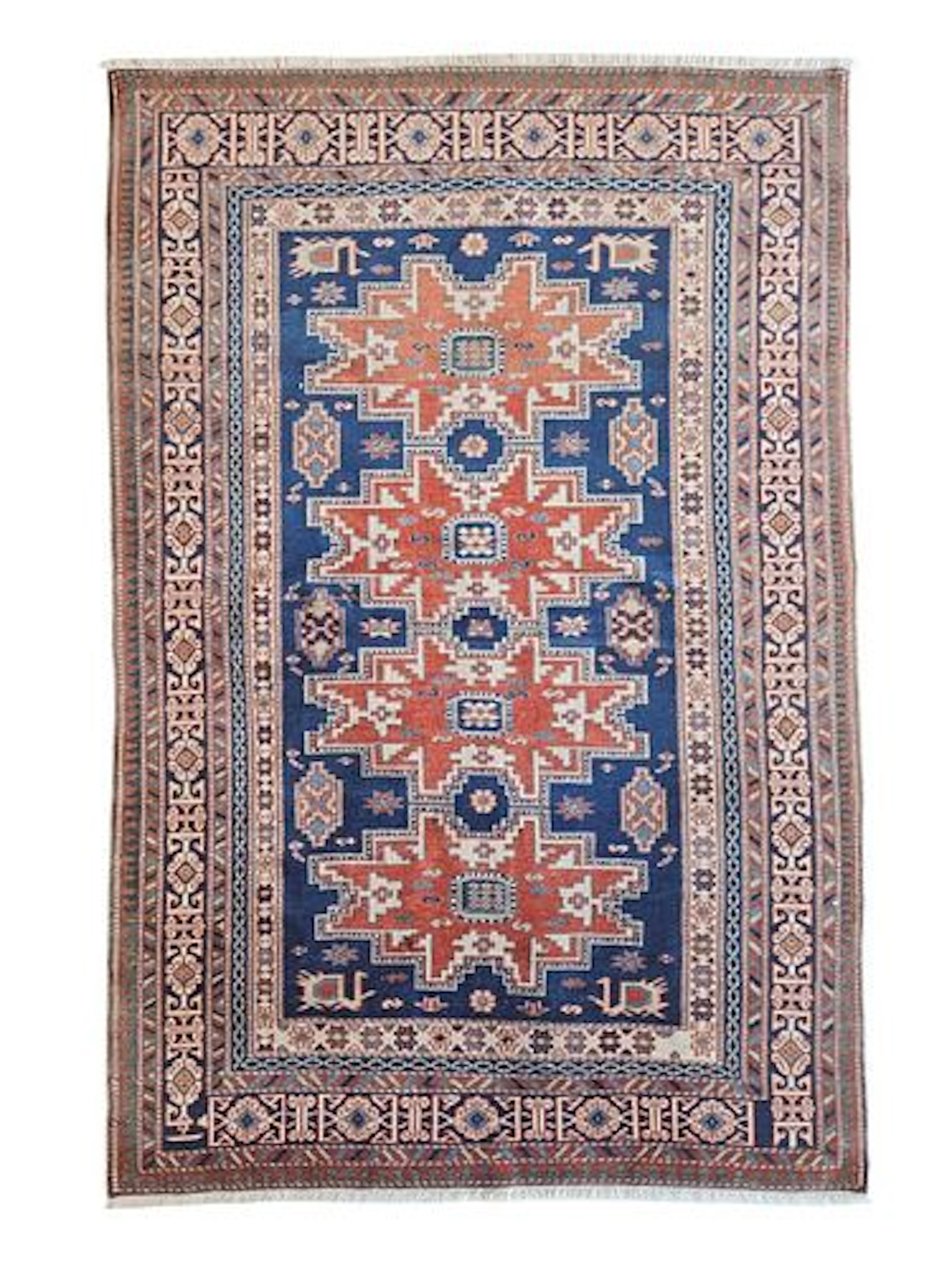 Vintage Caucasia Kazak Rug 3'11" x 5'10"
