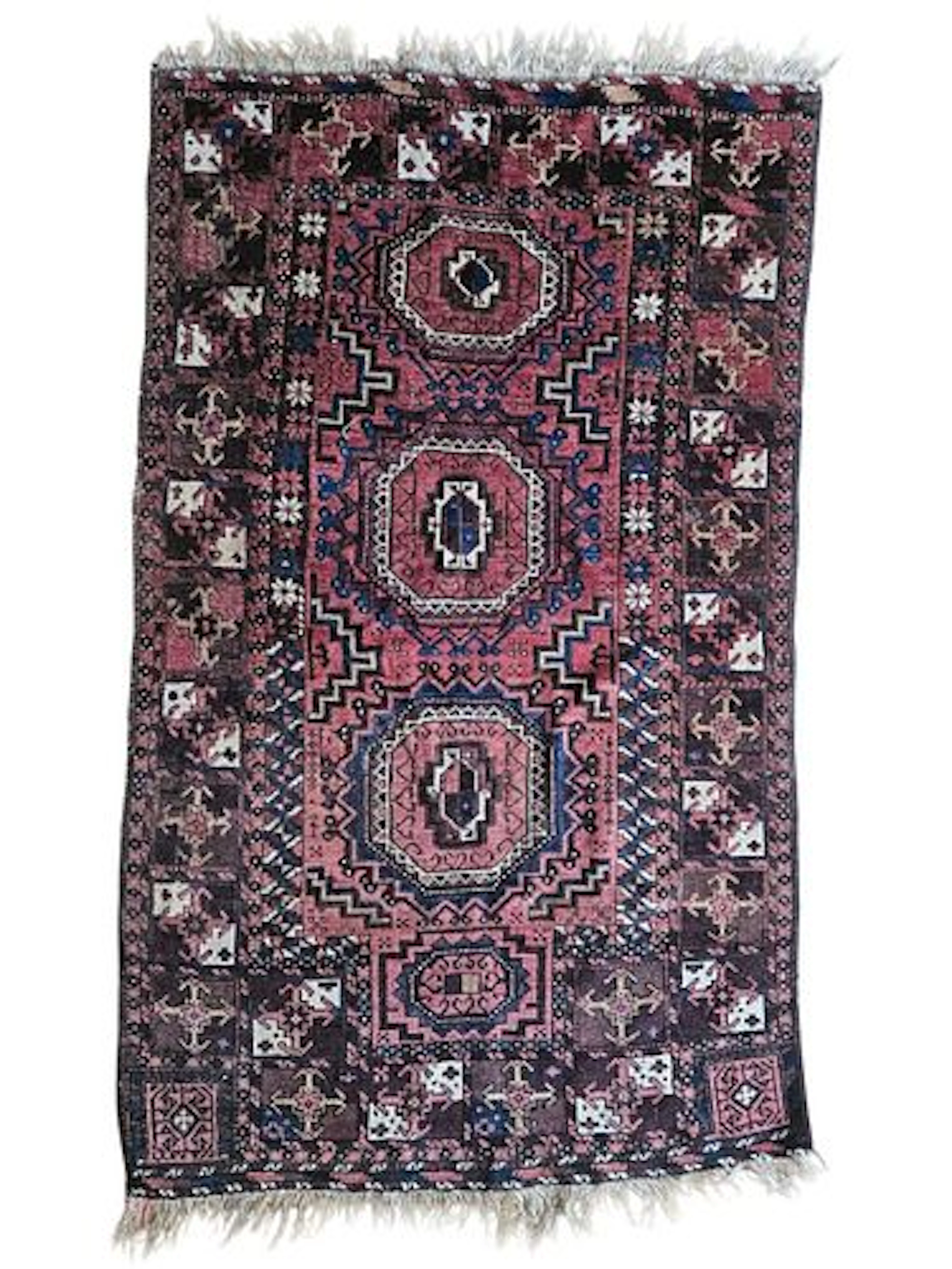 Antique Balouch Afghan Tribal Rug 3'2" x 5'3"