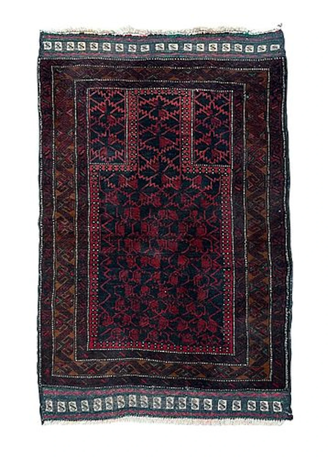 Afghan Balouch Prayer Wool Rug 2'7" x 4'2"