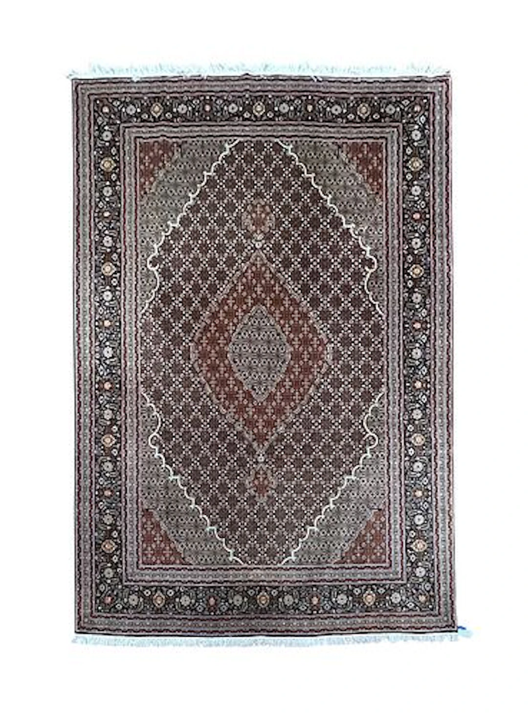 Fine Persian Tabriz Mahi Fish Wool & Silk Rug 6'8" x 9'8"