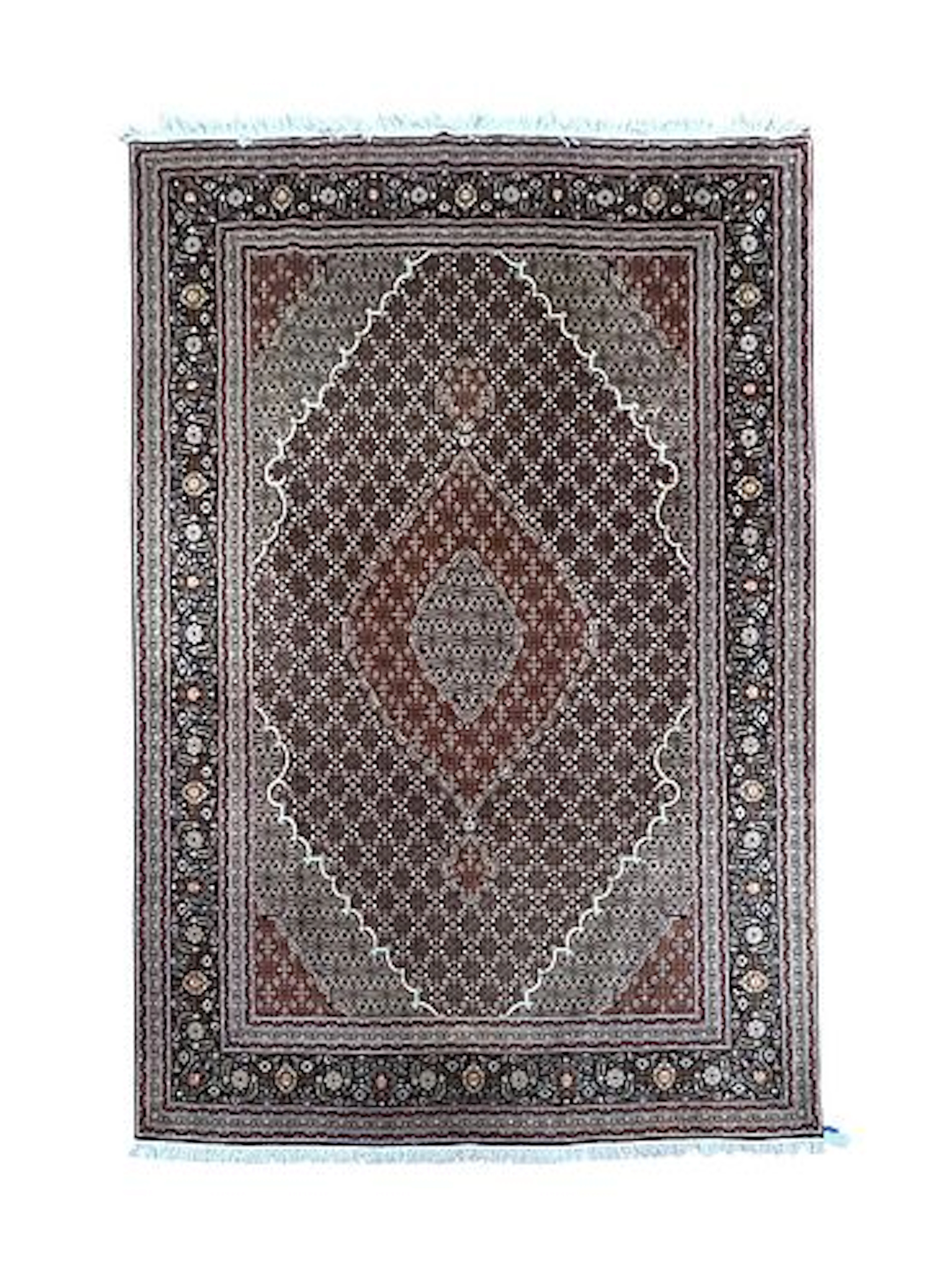 Fine Persian Tabriz Mahi Fish Wool & Silk Rug 6'8" x 9'8"