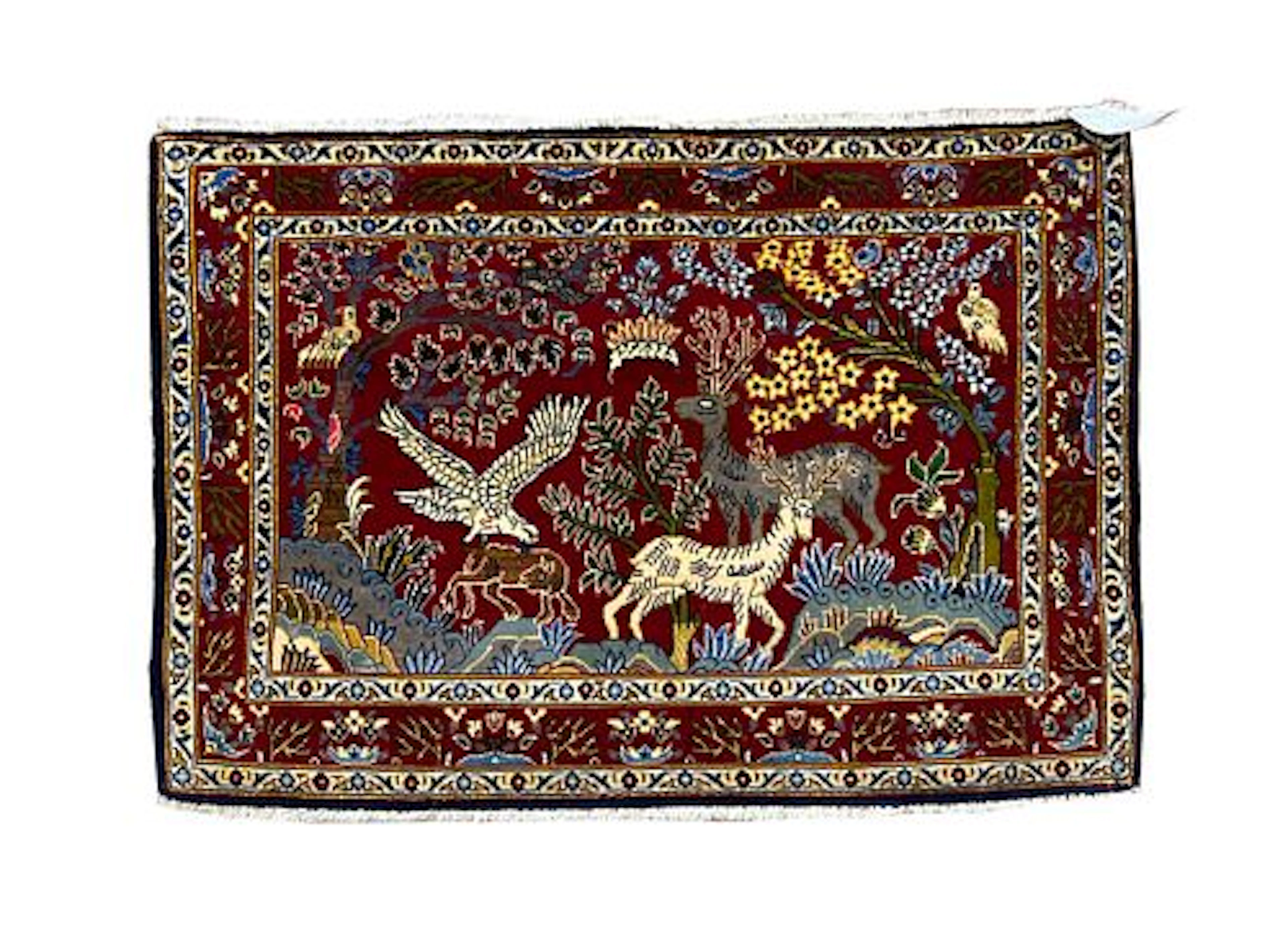 Persian Pictorial Tree of Life Wool Rug 2'4" x 3'