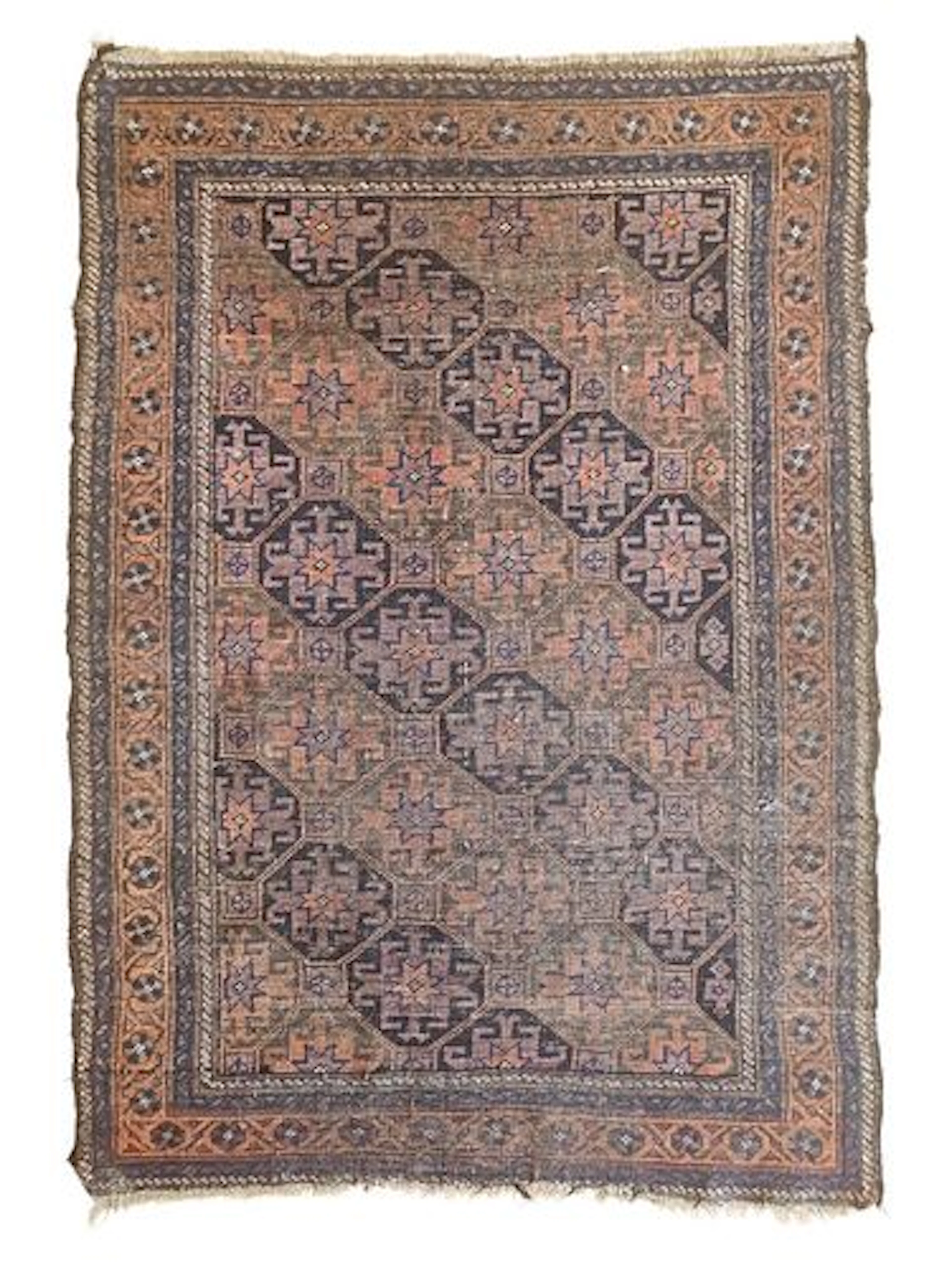 Vintage Balouch Afghan Tribal Rug 2'11" x 4'2"