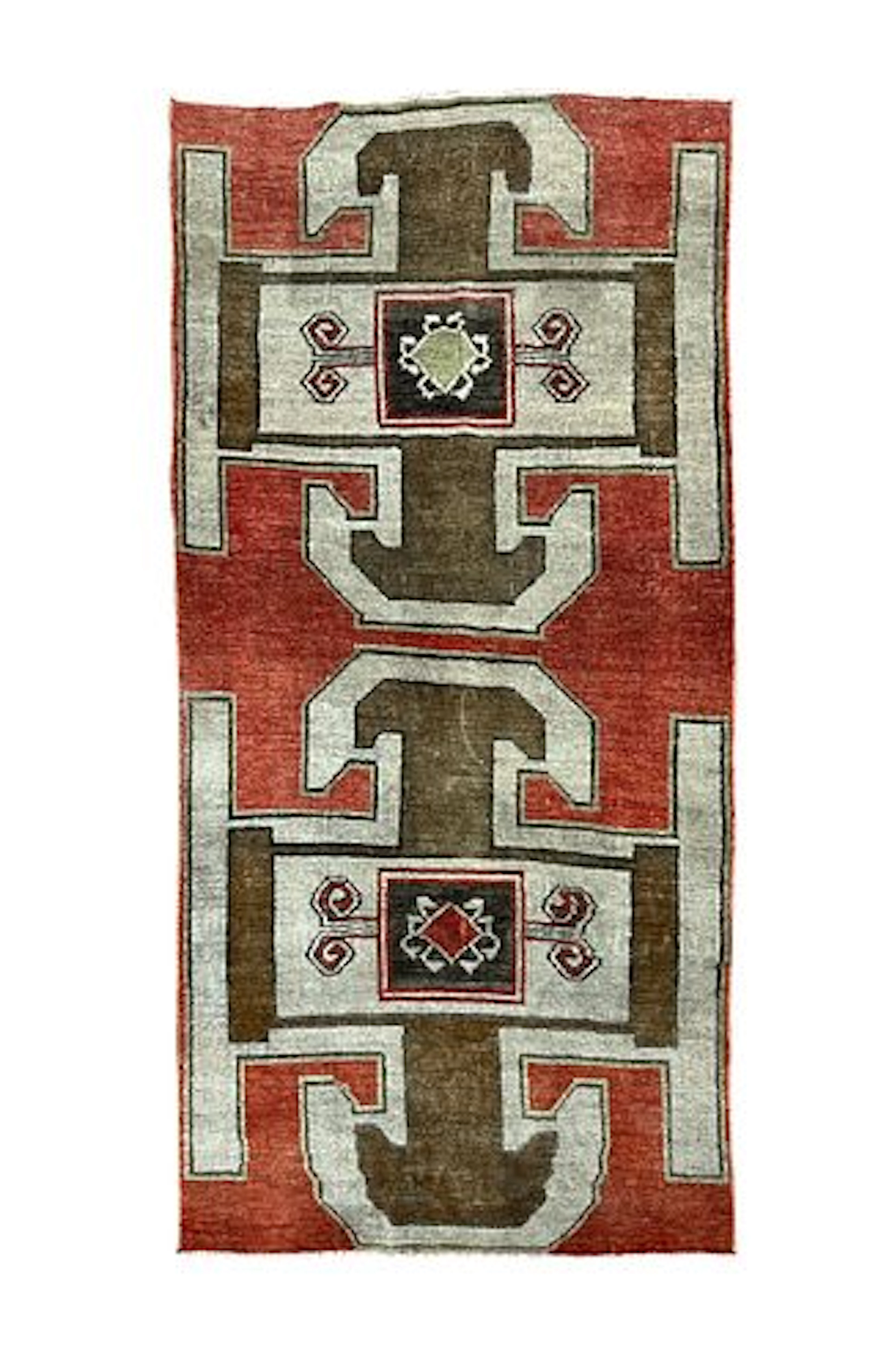 Vintage Turkish Hand Knotted Wool Rug 3'8" x 7'8"