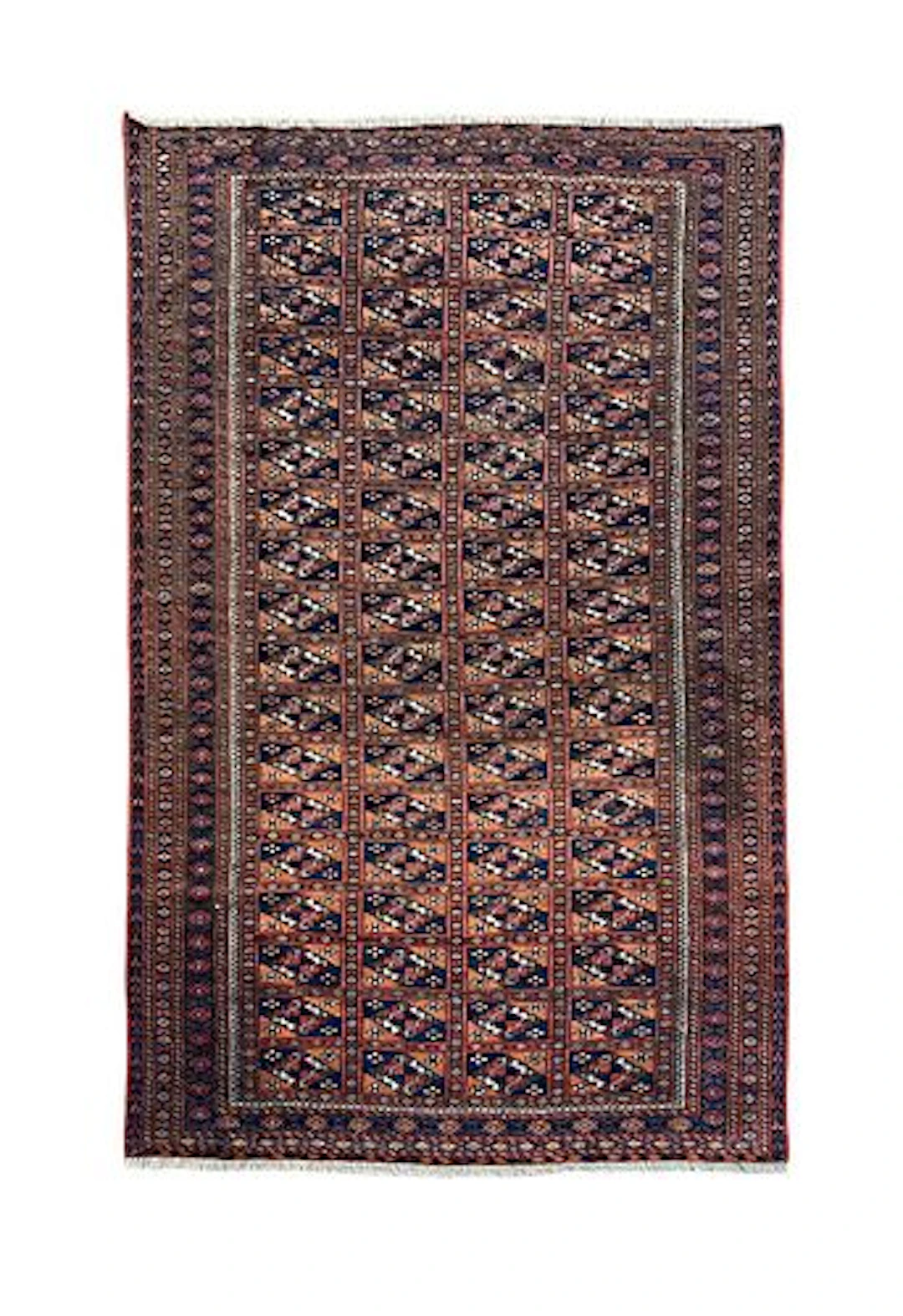 Vintage Afghan Turkmen Wool Rug 3'8" x 6'7"