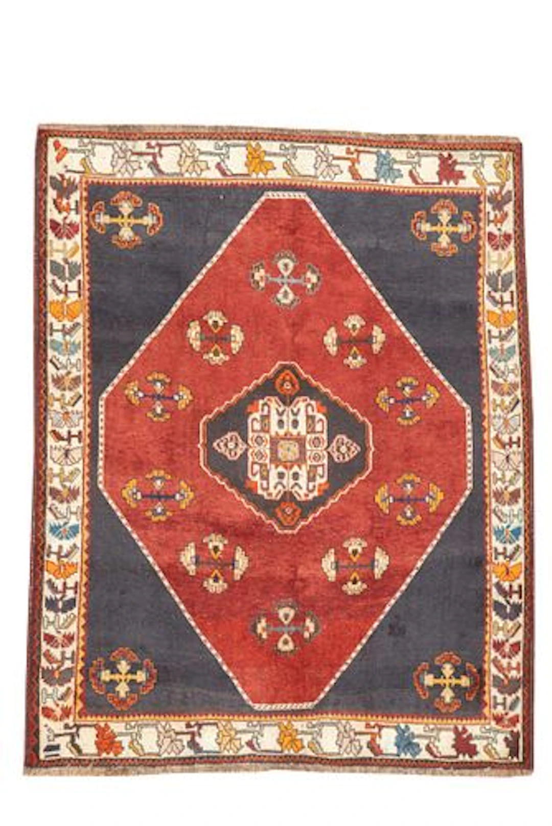 Semi-Antique Persian Qashqai Rug 5'5" x 6'11"