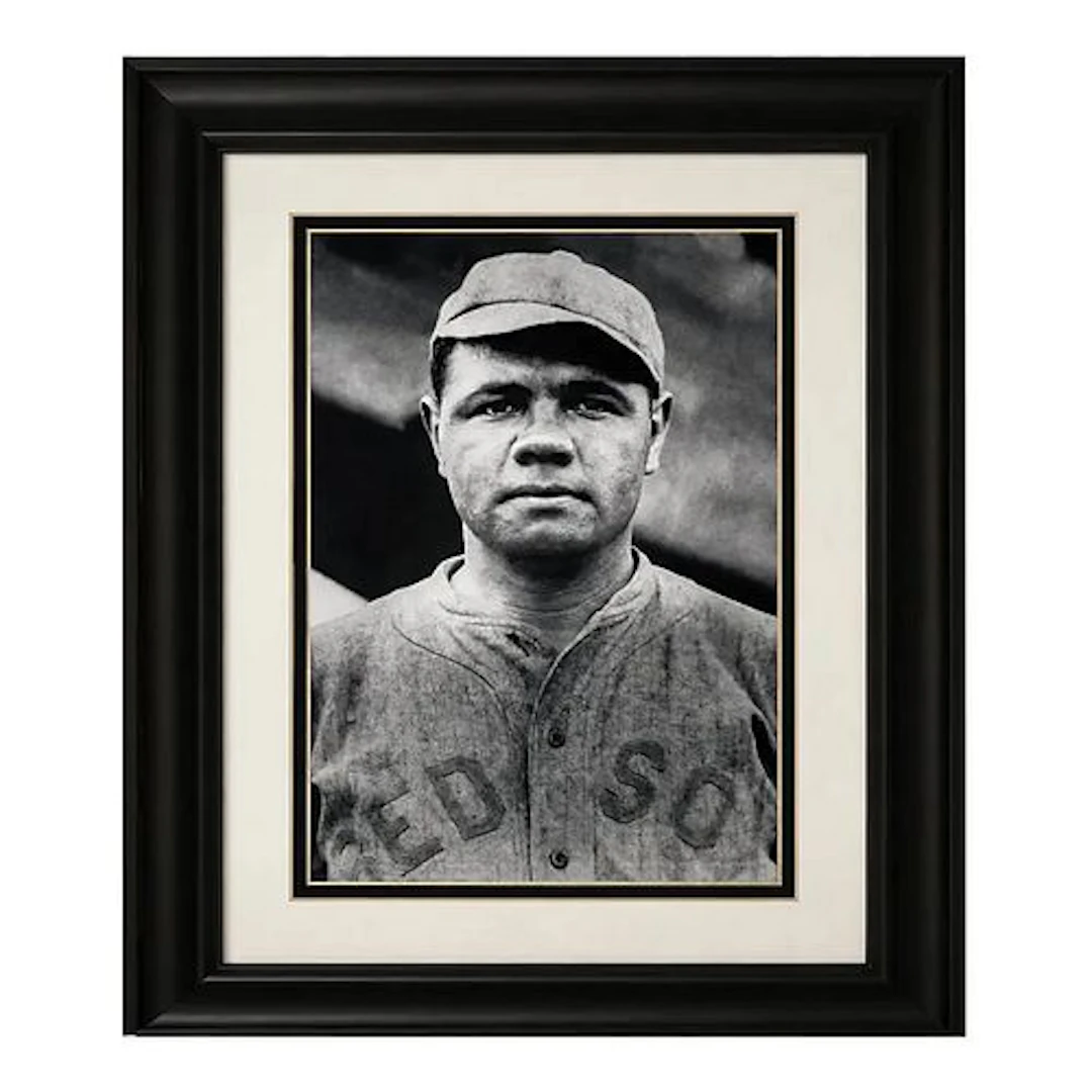 Babe Ruth, Boston Red Sox Era, Framed Black-and-White Photographic