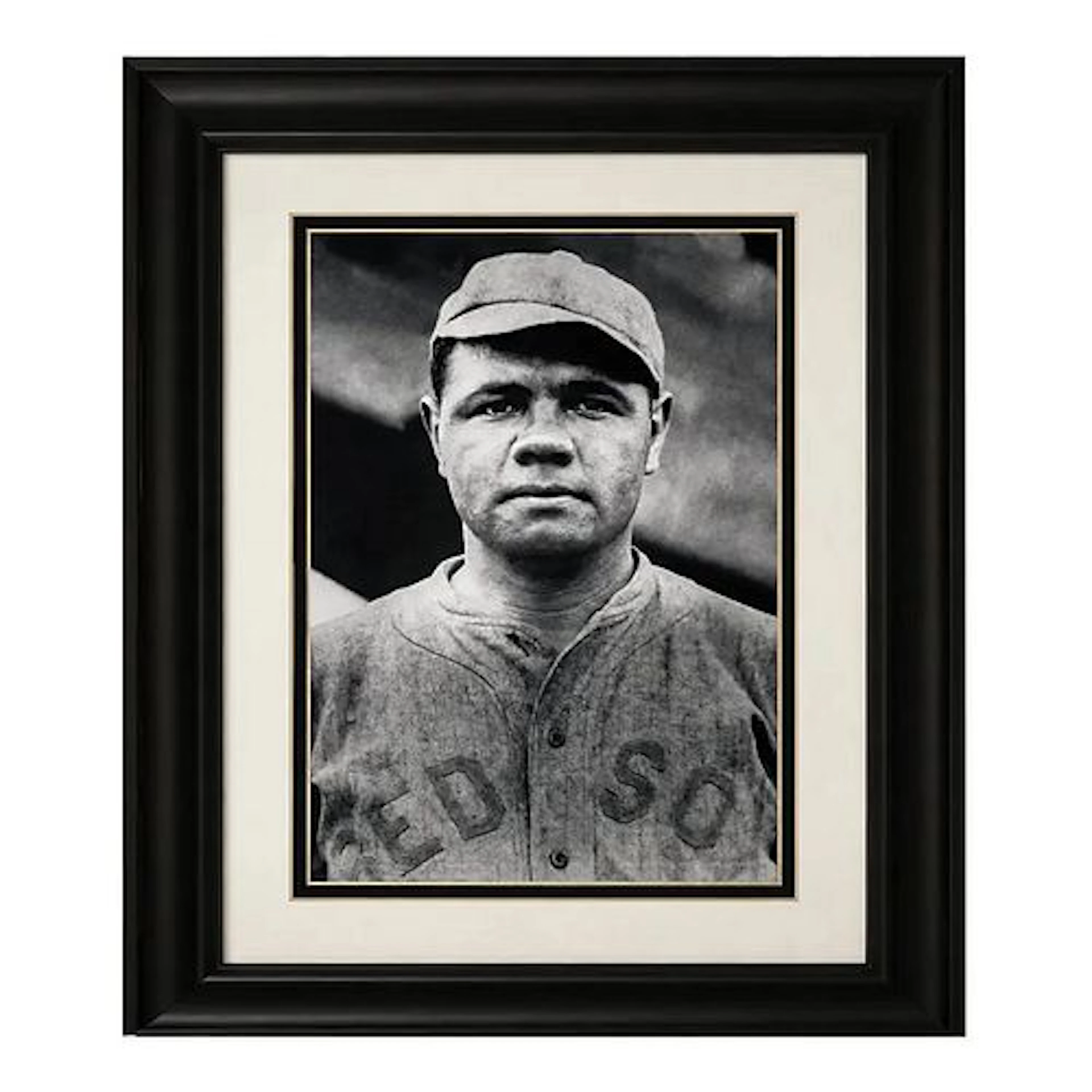Babe Ruth, Boston Red Sox Era, Framed Black-and-White Photographic