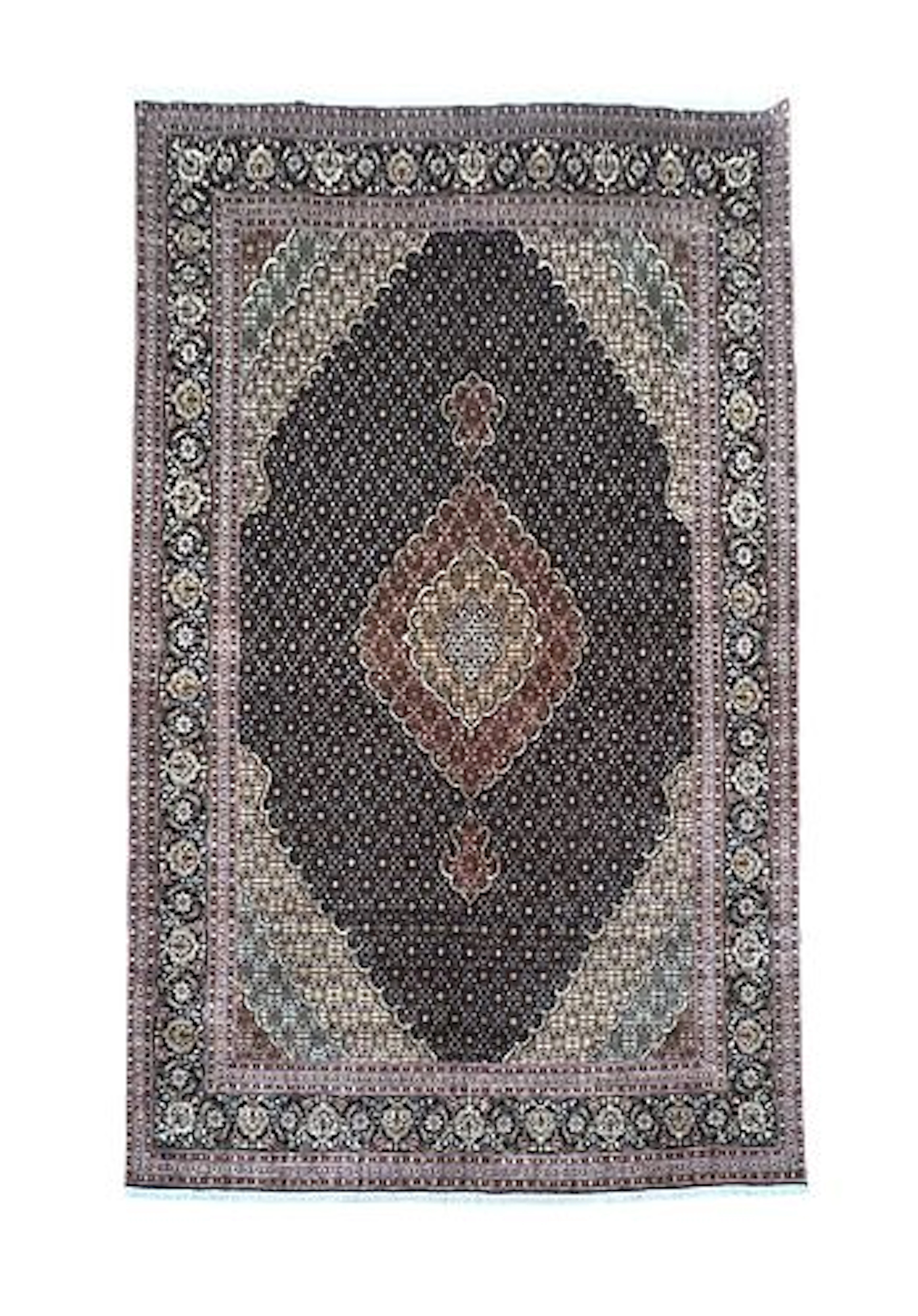 Fine Persian Tabriz Mahi Fish Wool & Silk Rug 6'8" x 9'6"