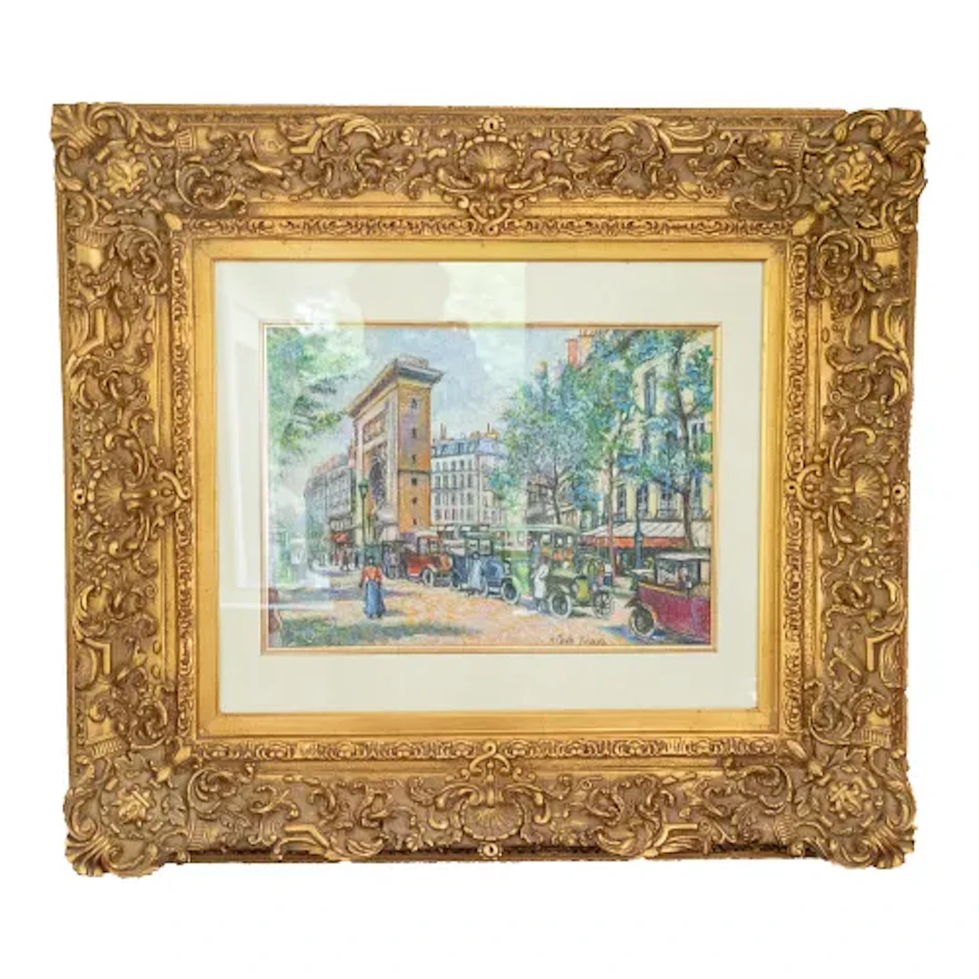 1980s H. Claude Pissarro - Arc De Triomphe Du Carrousel Scene, Pencil
