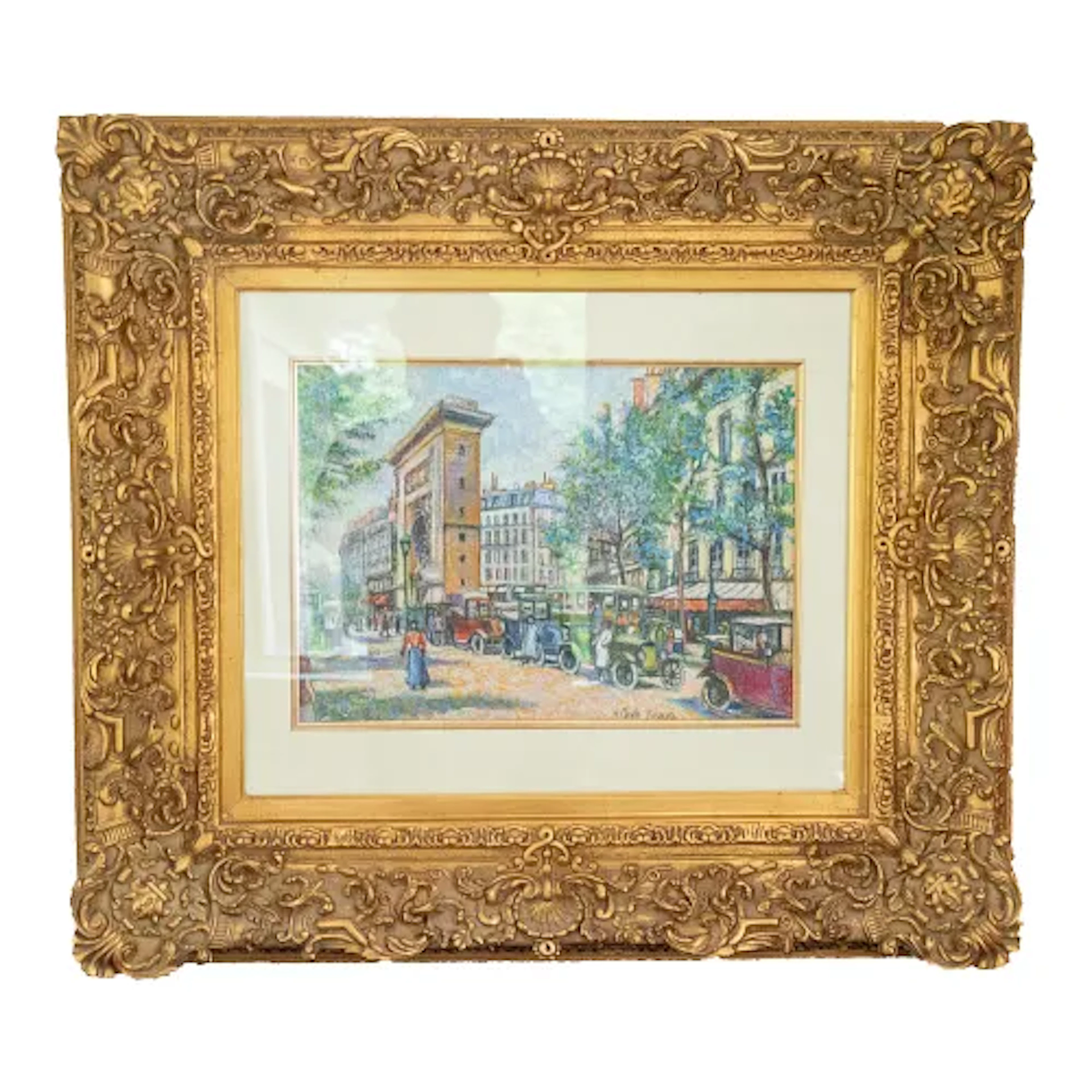 1980s H. Claude Pissarro - Arc De Triomphe Du Carrousel Scene, Pencil
