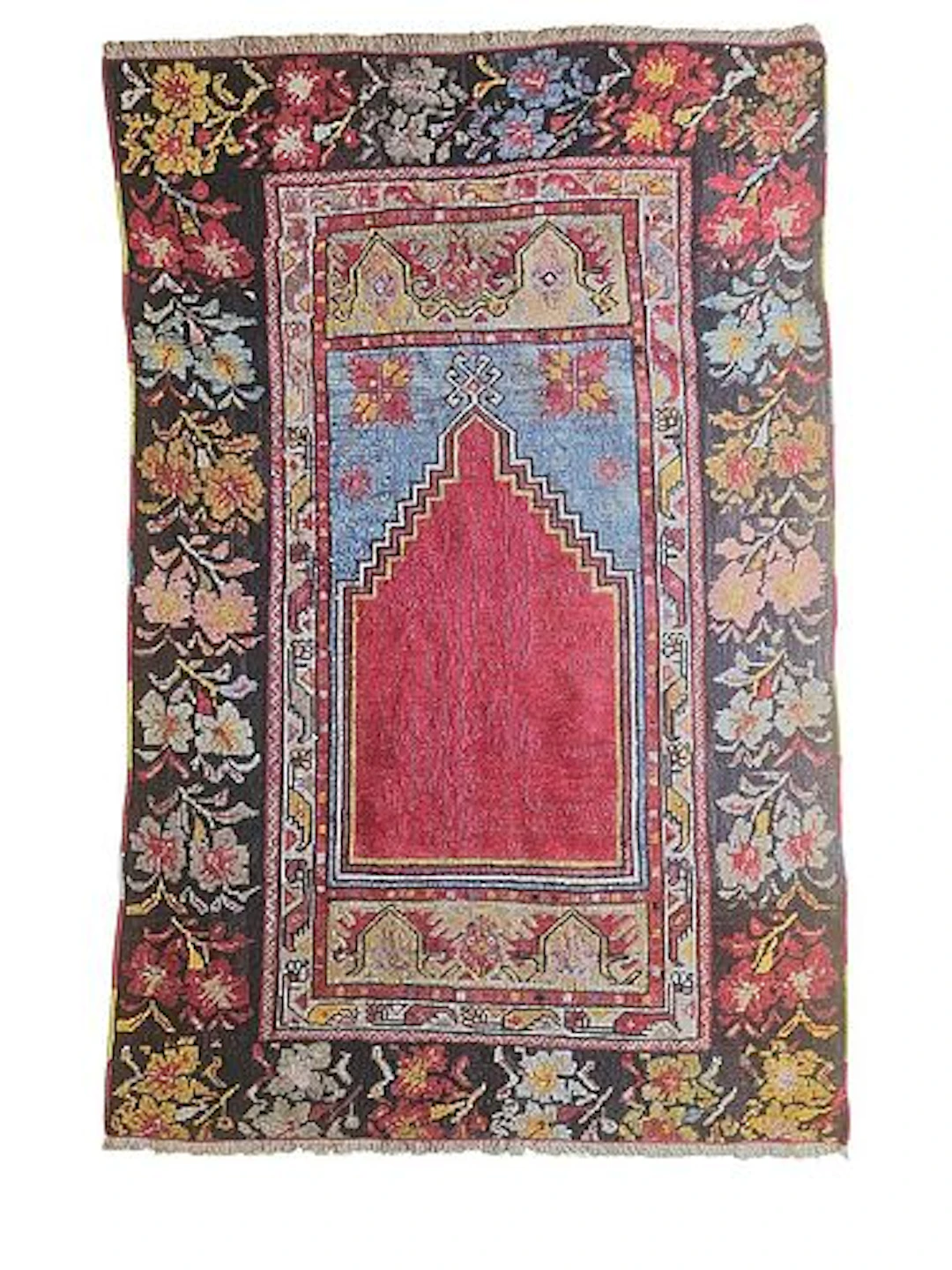 Vintage Turkish Prayer Rug 3'2" x 4'11"