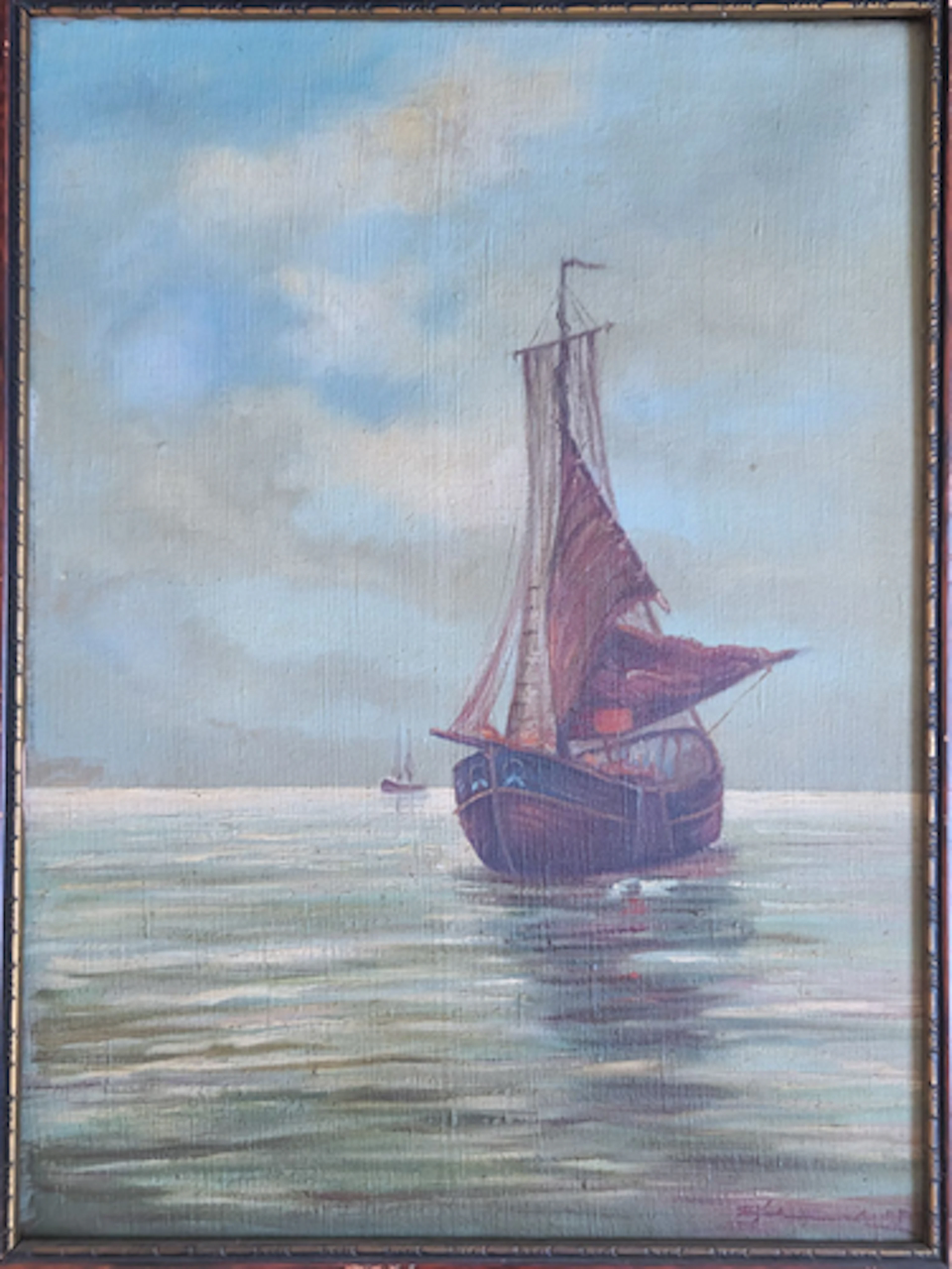 H. Jansen - Sailing Vessel at Sea, Oil on Canvas