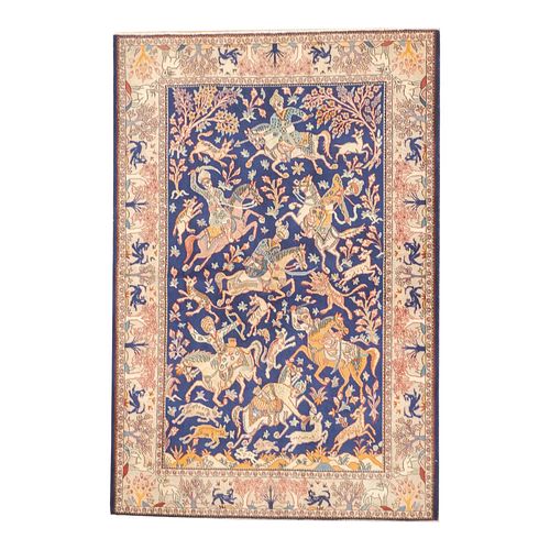 Vintage Hand-Knotted Persian Isfahan Rug 4'5" x 6'7"