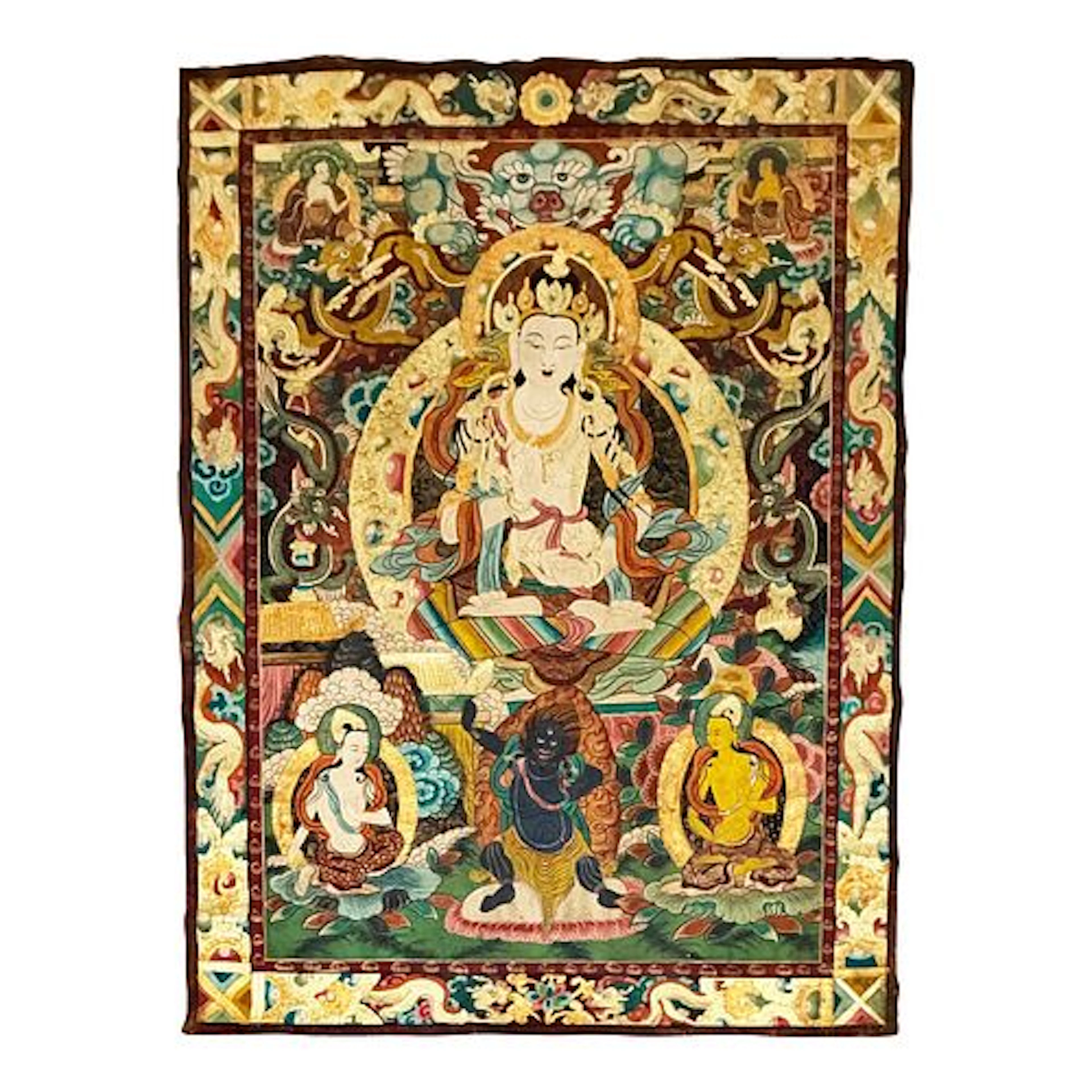 18th-19th Century Large Sino-Tibetan Thangka of Avalokiteshvara With