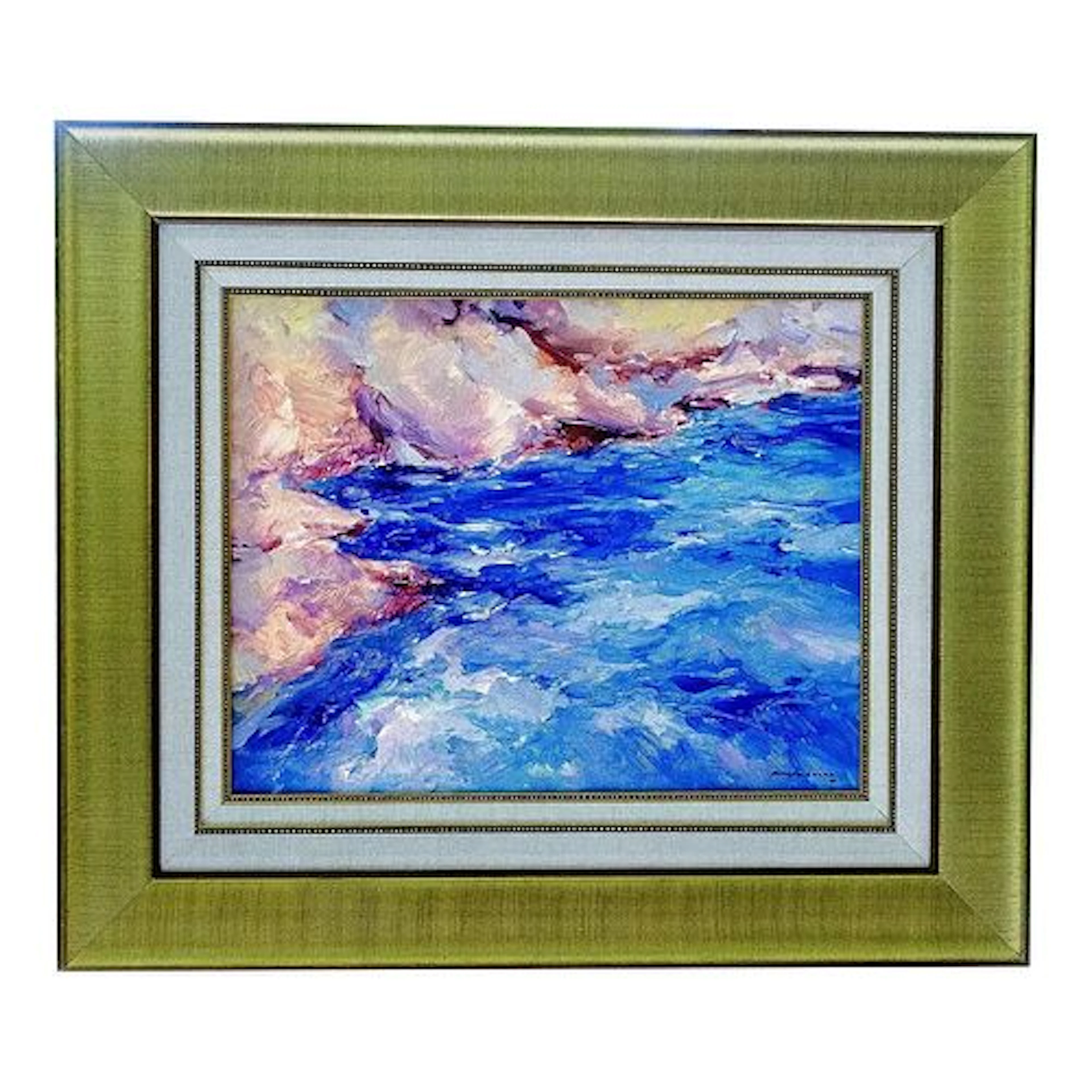 Late 20th Century Jose Antonio Pineda Bueno - Mar Y Rocas, Oil on Canvas