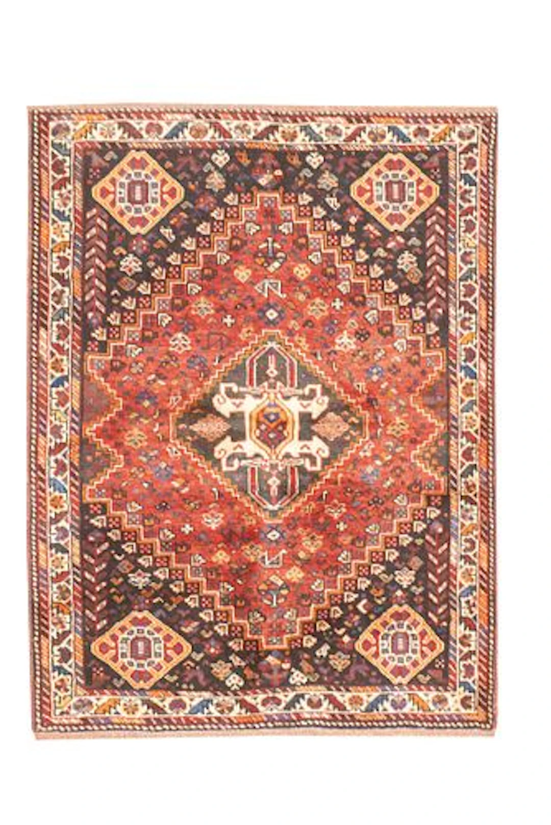 Vintage Persian Qashqai Rug 3'10" x 5'2"
