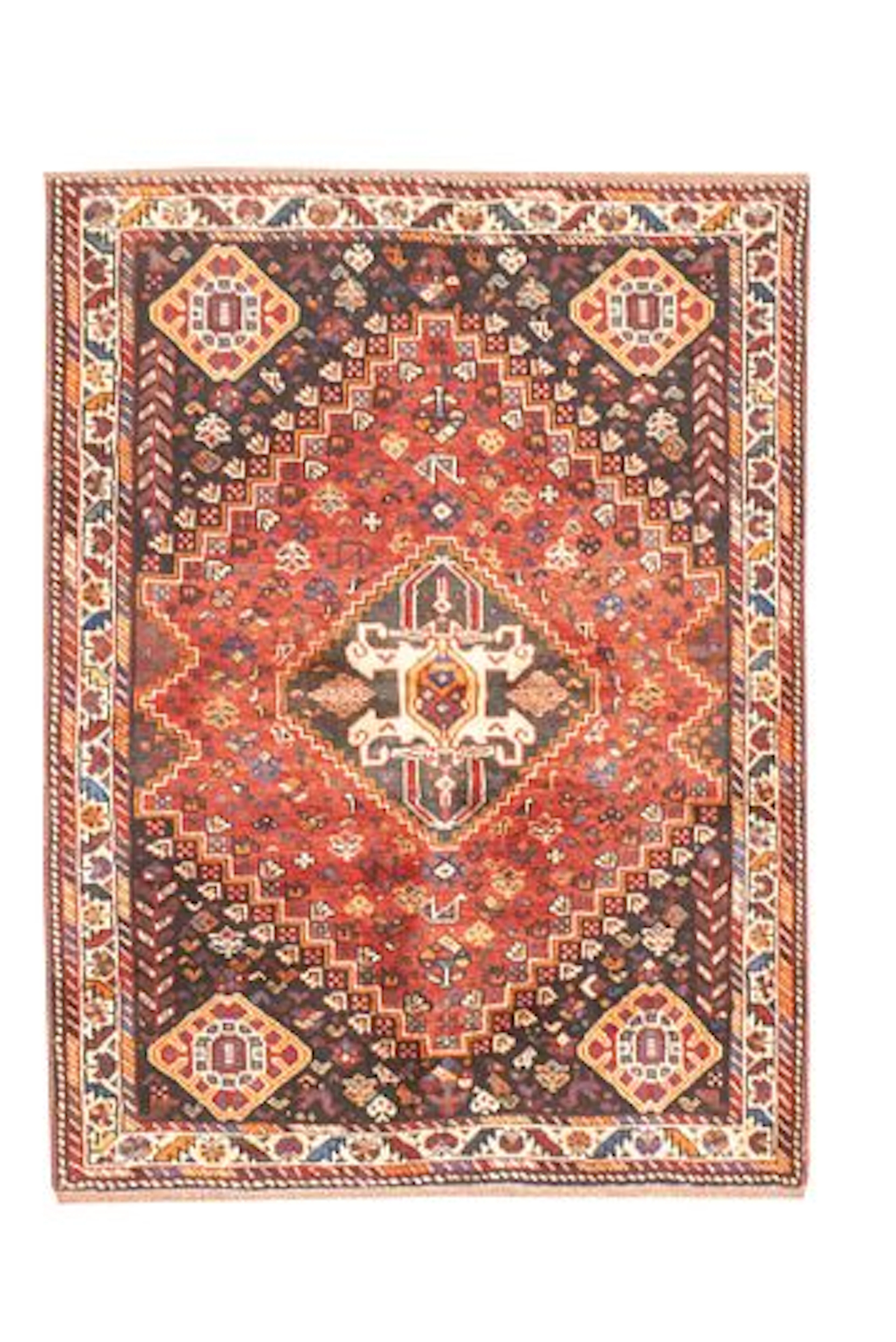 Vintage Persian Qashqai Rug 3'10" x 5'2"