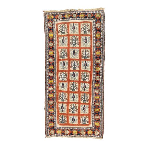 1960s Hand-Knotted Persian Gabbeh Wool Rug 2'9" x 5'7"