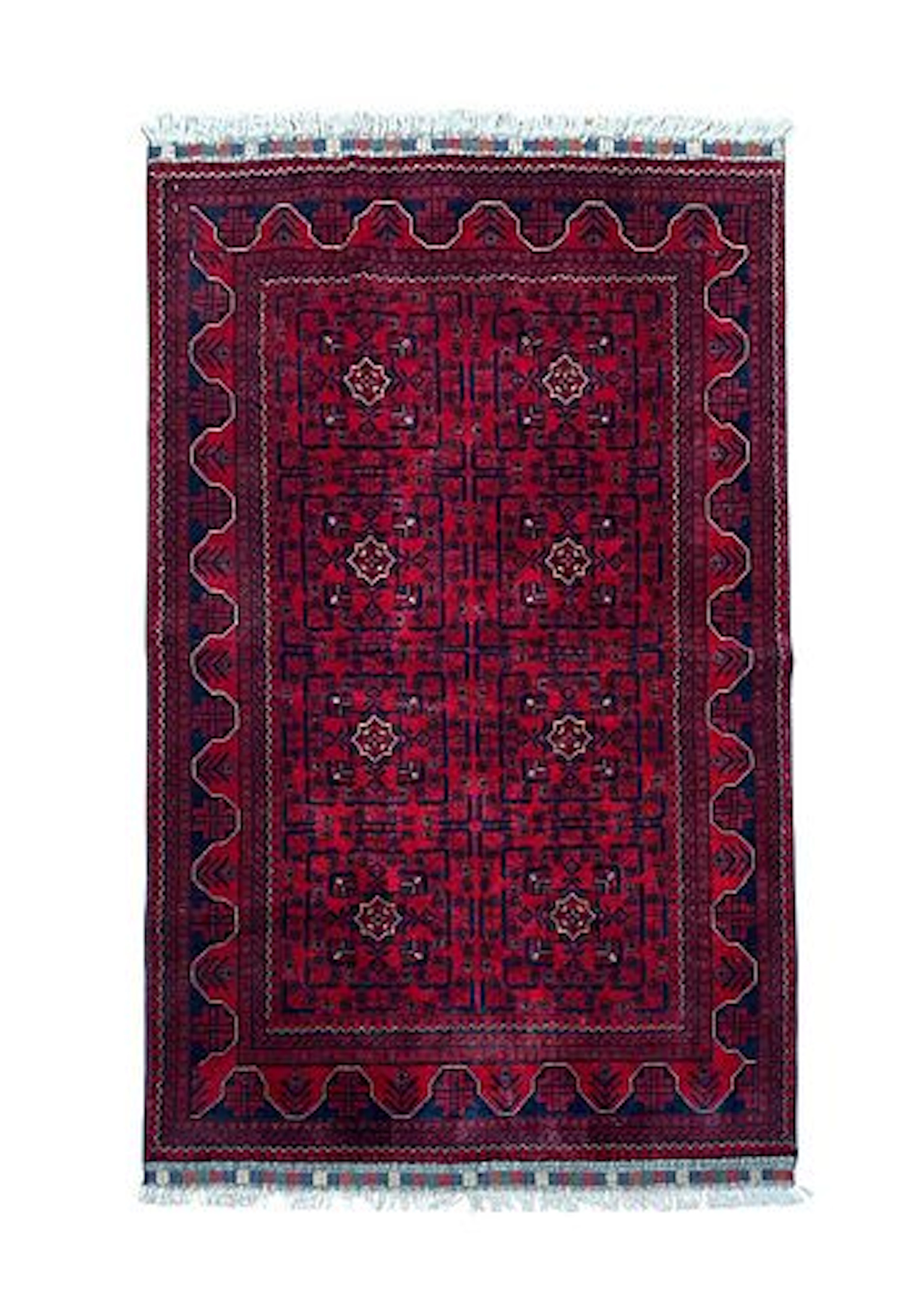 Afghan Turkmen Wool Rug 4'3" x 6'6"